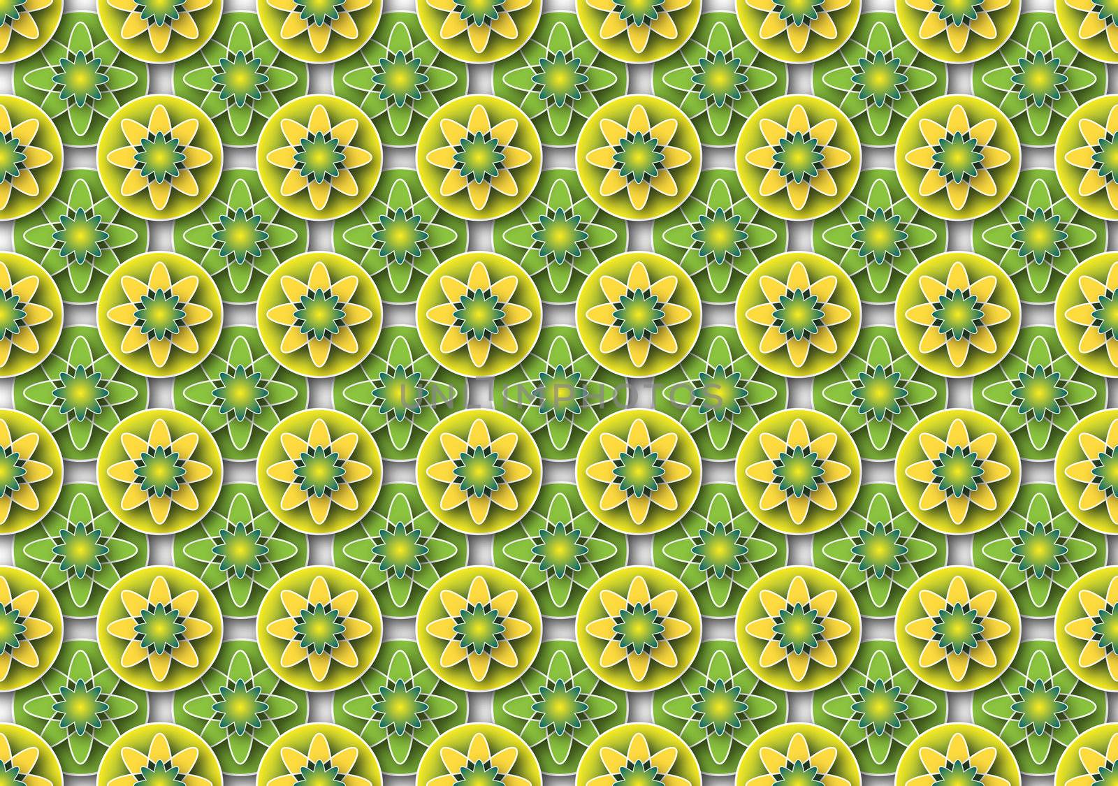 background or texture of flowers regularly spaced lime color