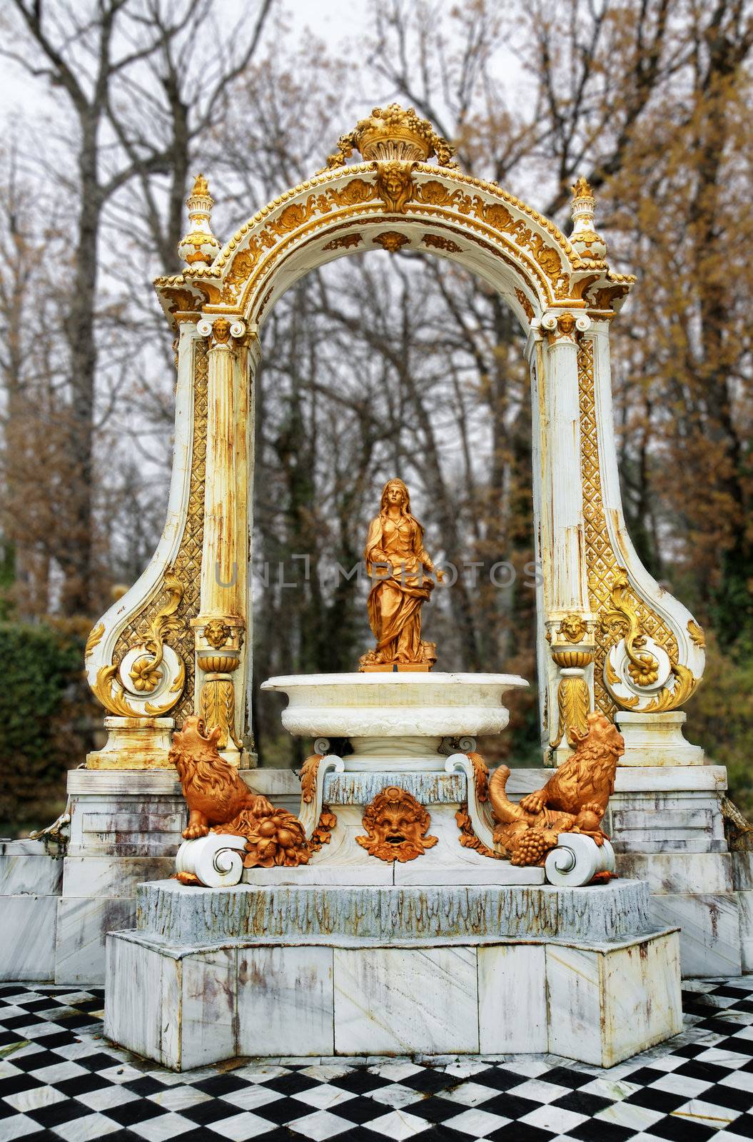 Fountain at palace gardens of La Granja de san Ildefonso , Segovia castile and Le�n Spain. by HERRAEZ