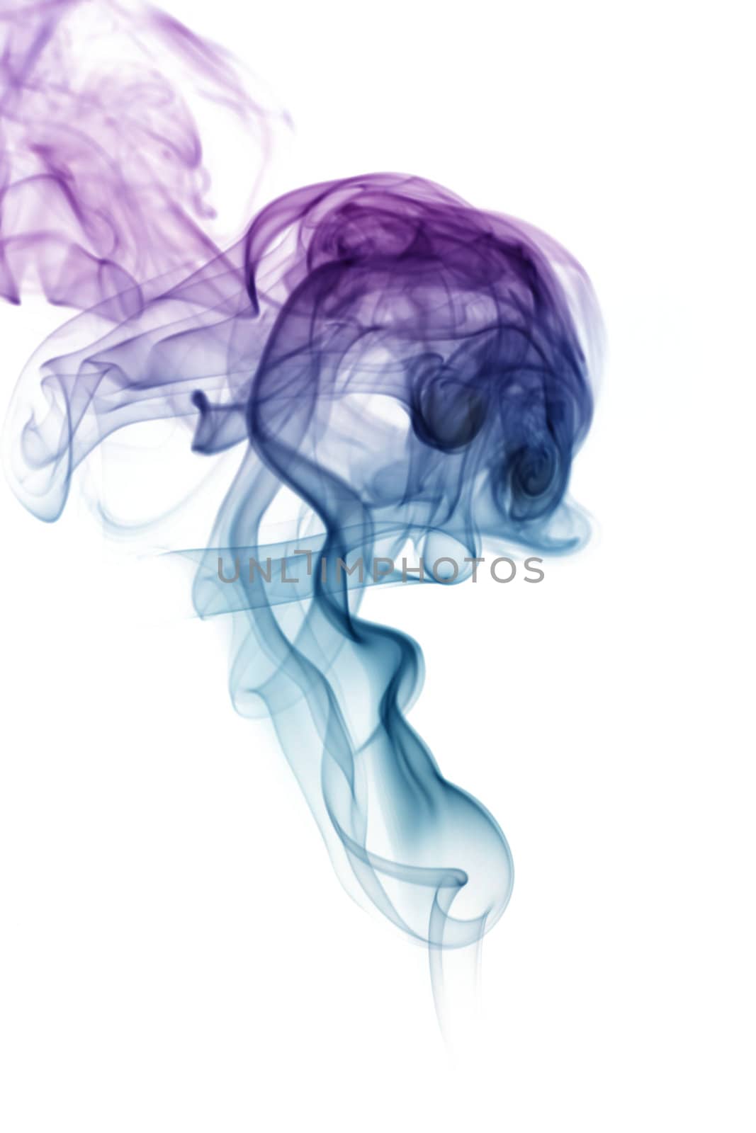 wave and smoke of different colors isolated on white