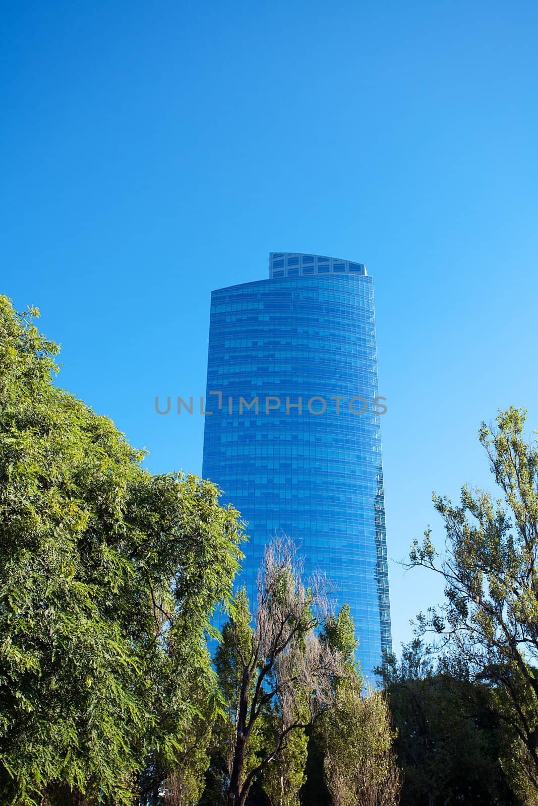 Beautiful modern office building against the blue sky by jannyjus