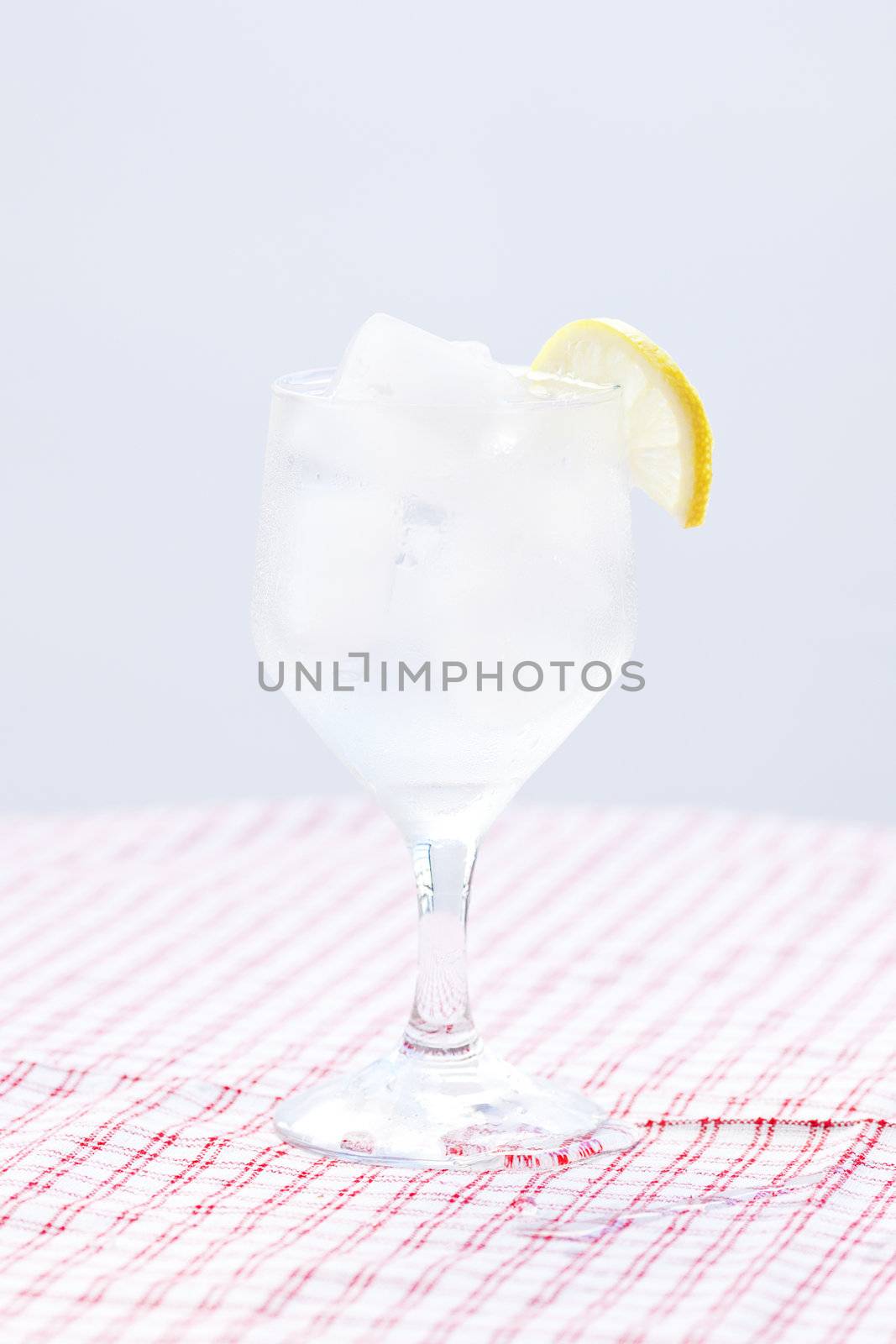 cocktail with ice and  lemon