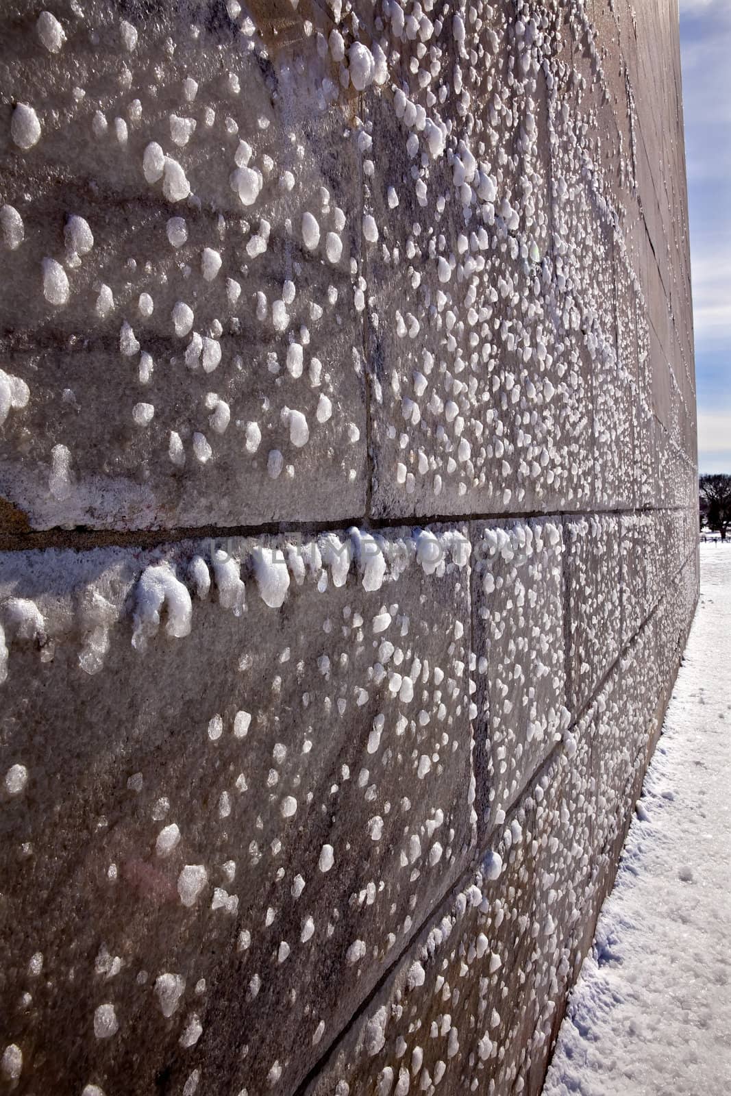 Ice Crystals on Bottom Washington Monument After the Snow by bill_perry