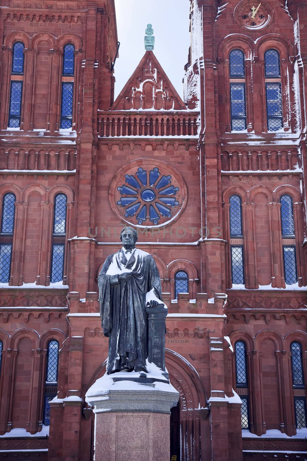 Smithson Statue After the Snow Smithsonian Castle Washington DC by bill_perry