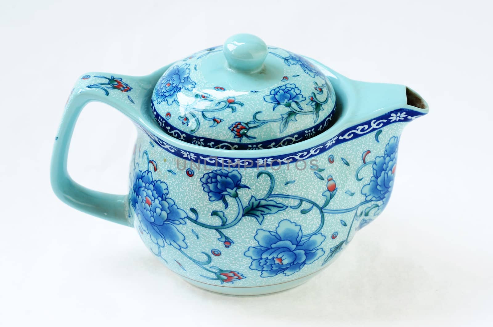 Traditional Chinese teapot on a white background