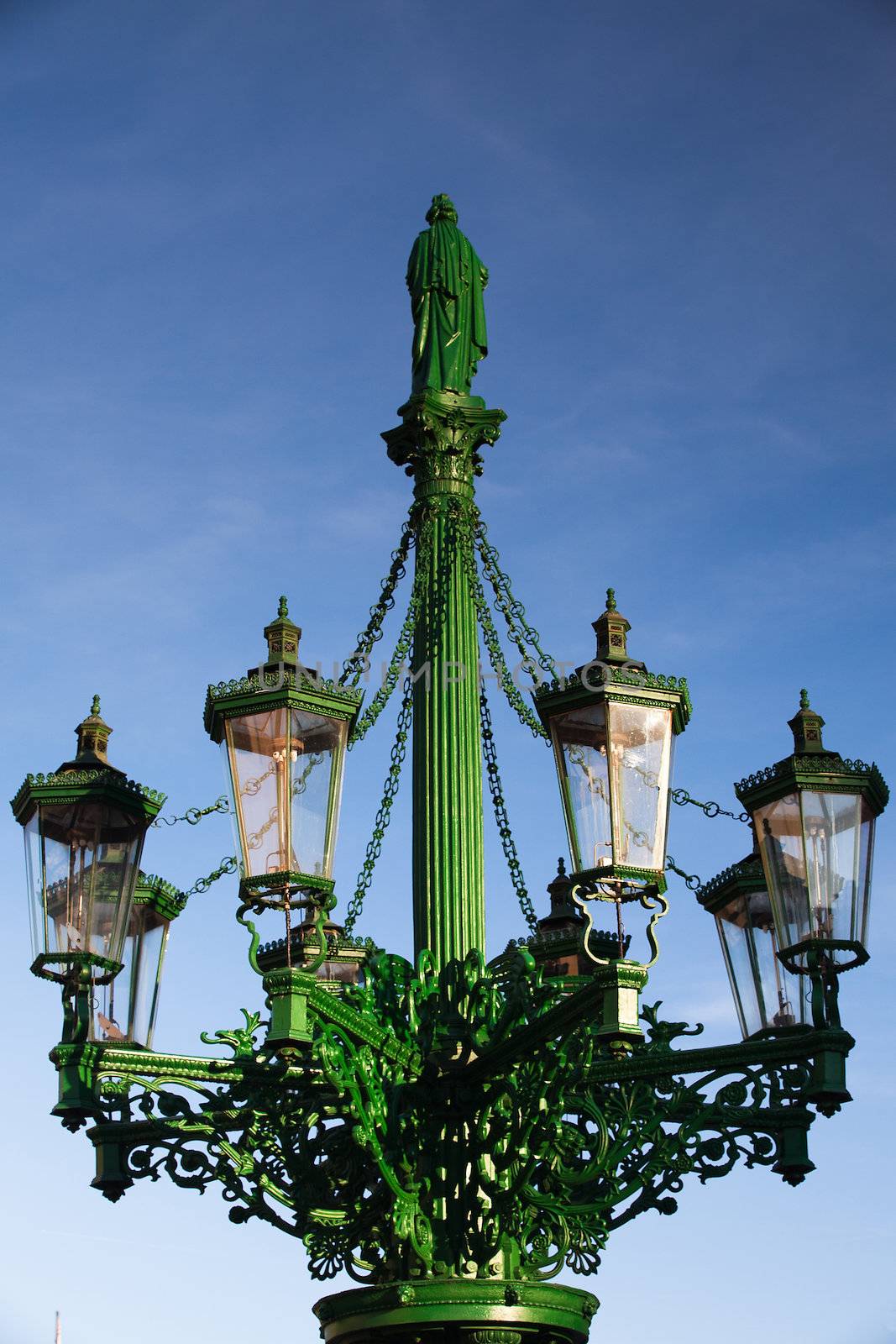 The historic street lamp at the gate of Prague Castle