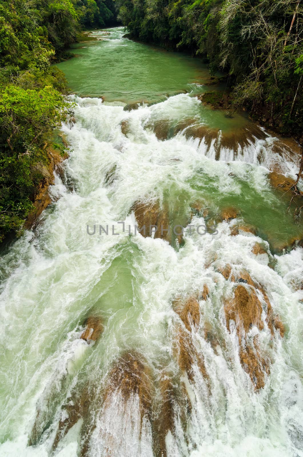 A turbulent river in running through Chiapas in the south of Mexico