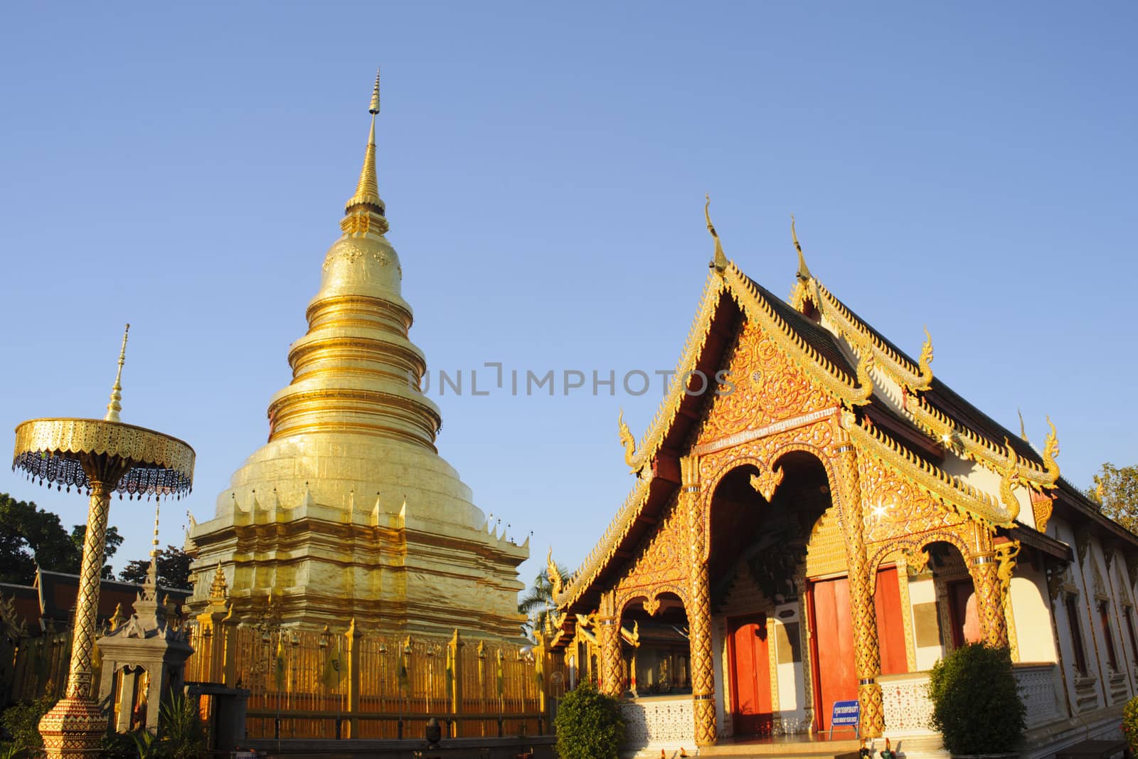 Wat Phra That Mon Haripunchai in Lamphun, northern Thailand.