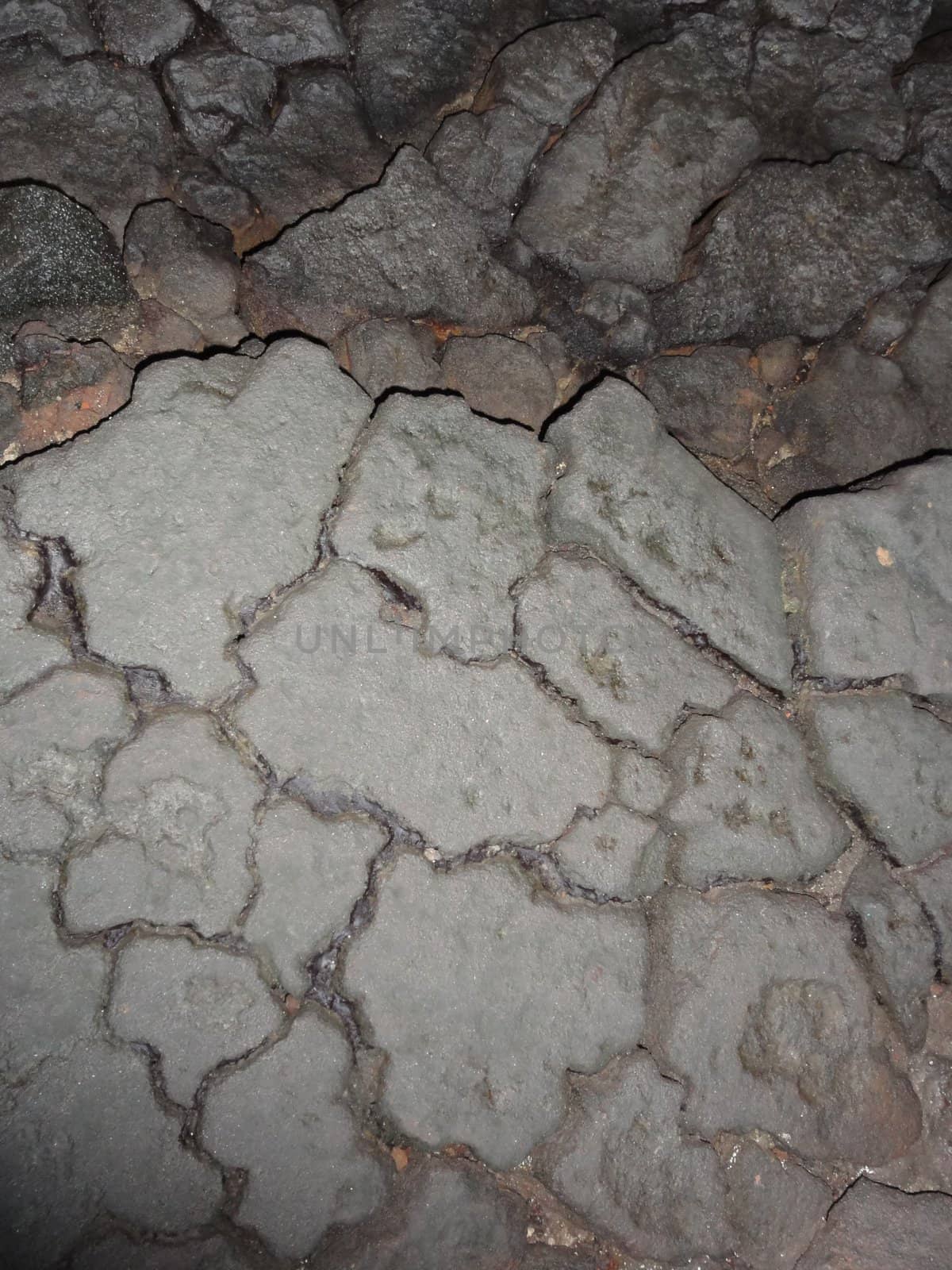 Close up photo of Volcanic rock floor