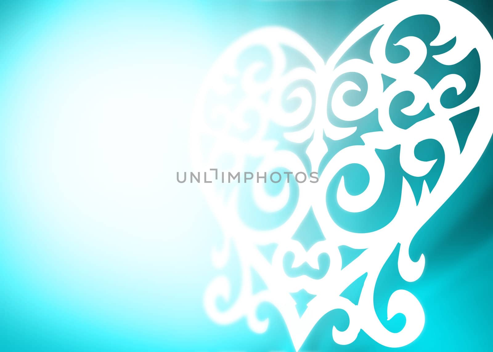 the heart of the white paper on a blue background