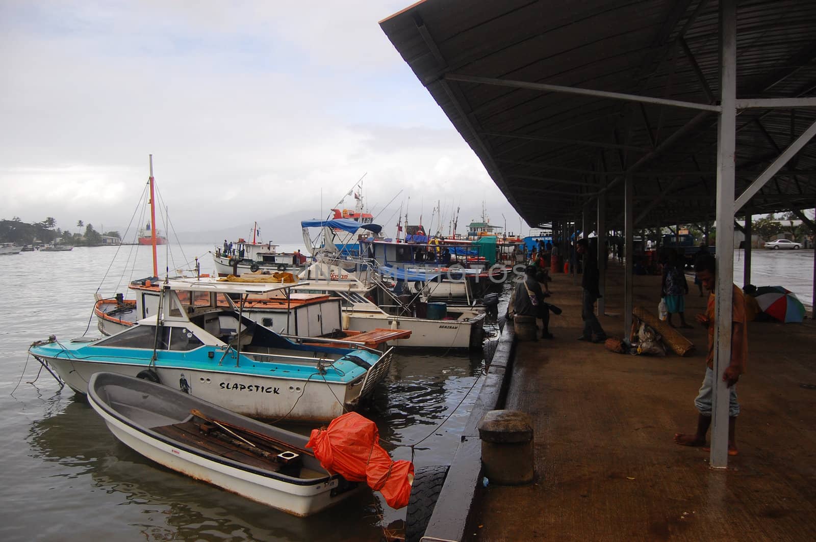 Boats at Alotau port on May 19th, 2011.
Milne Bay Province. Papua New Guinea