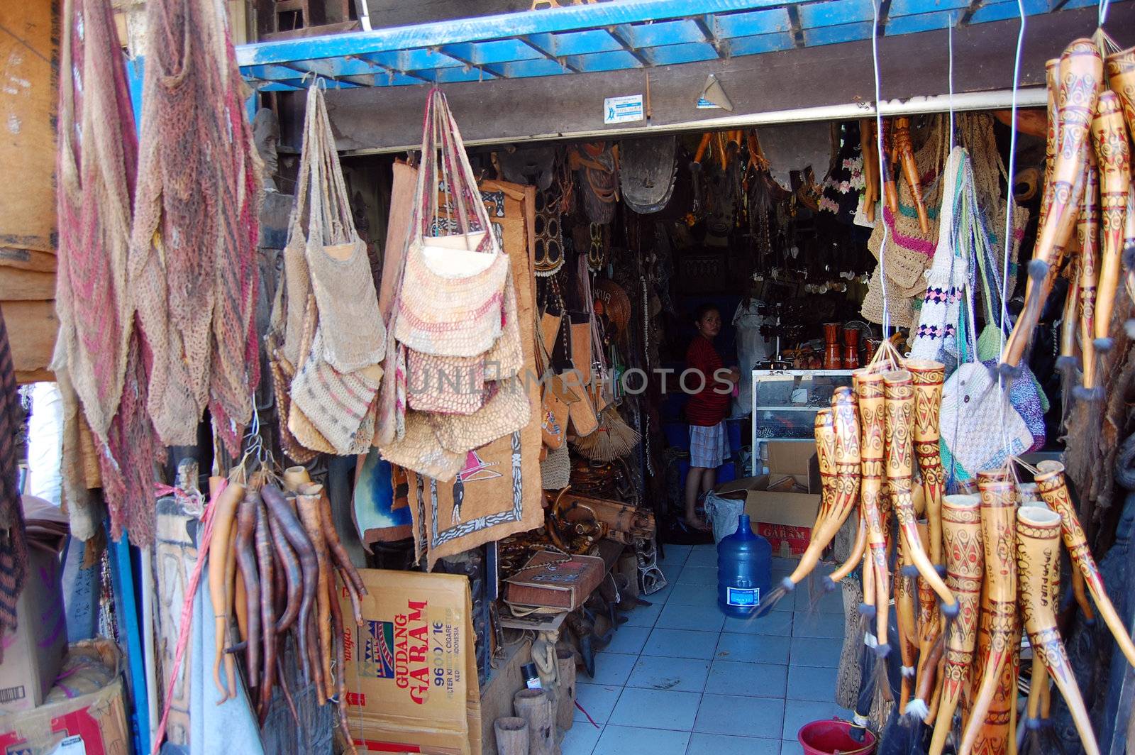 Traditional art gift shop entrance, Indonesia