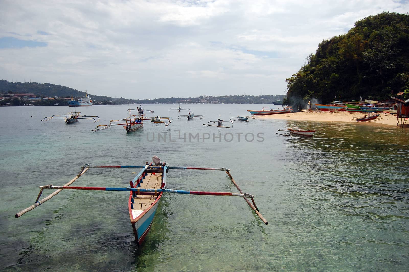 Fishing boats nearby coast, Indonesia