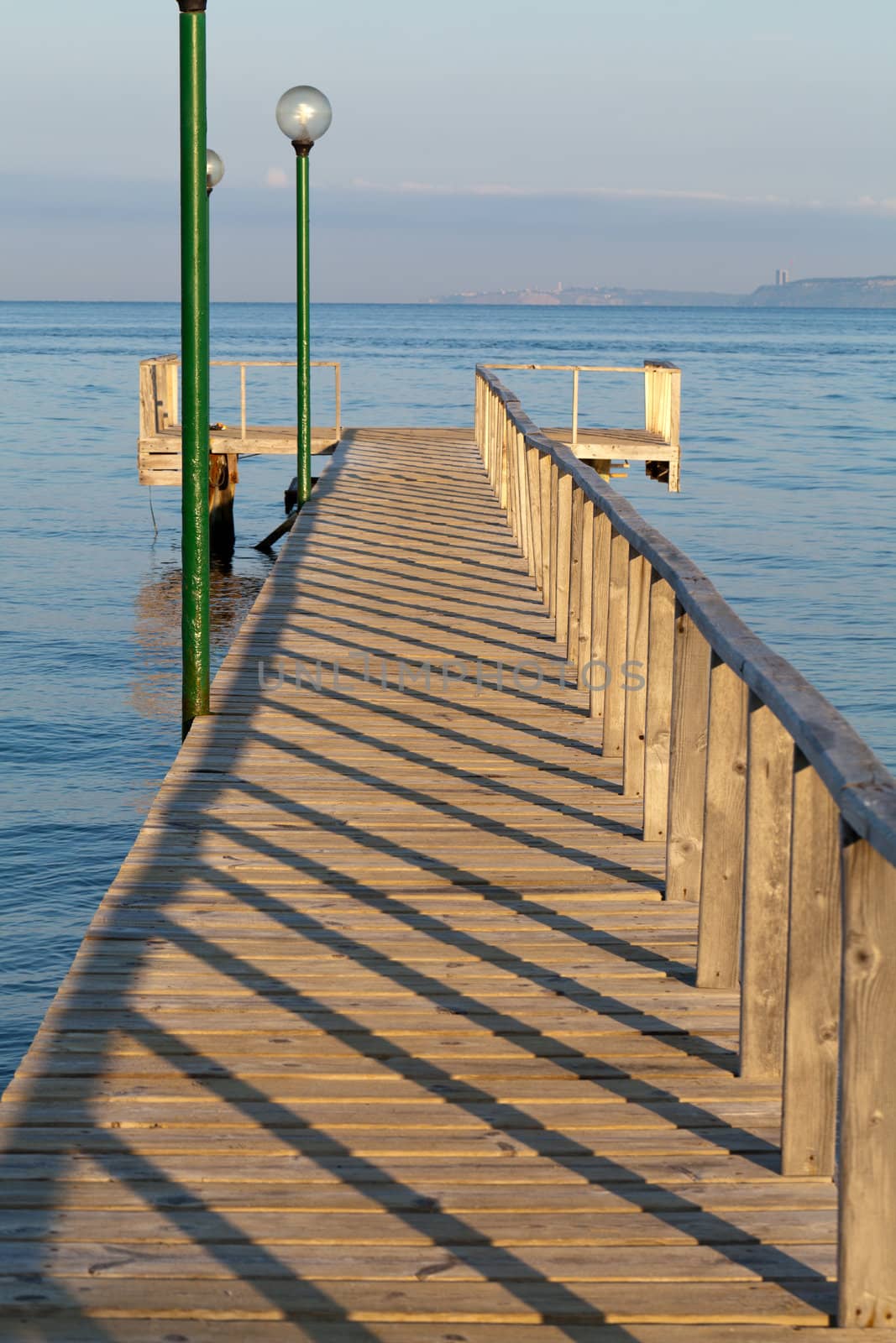 The wooden platform in Dardanelles. The view from Asia on Europe