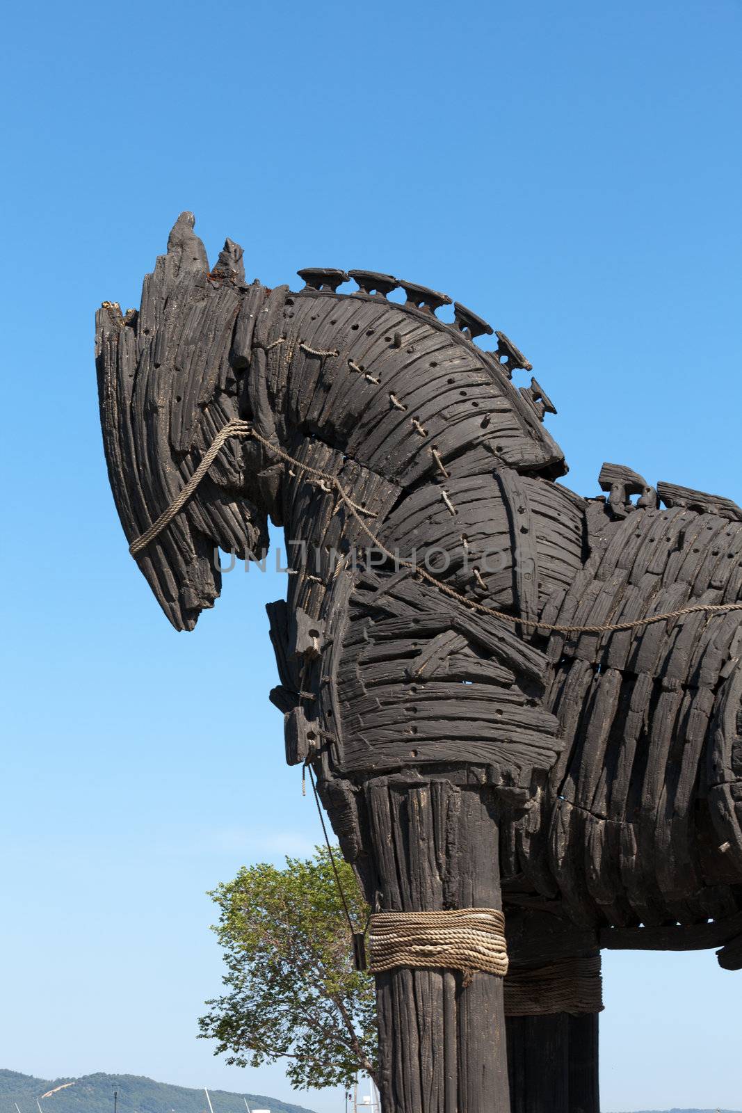 The copy of Troy wooden horse at Canakkale, Turkey 