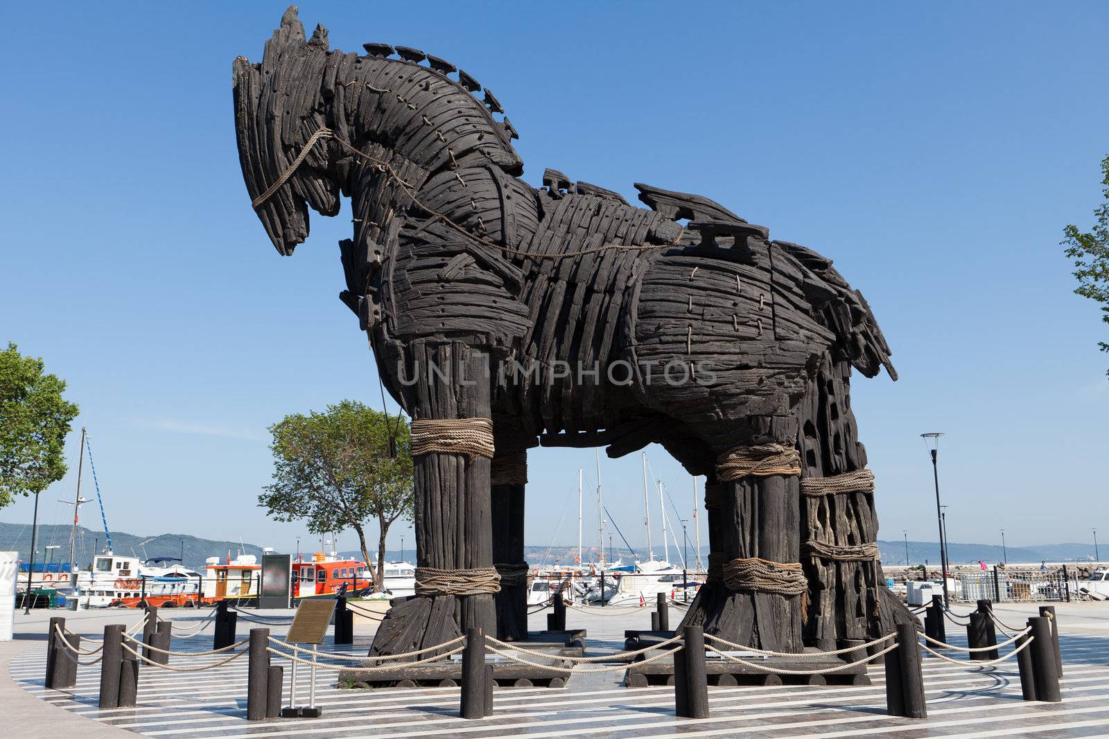 The copy of Troy wooden horse at Canakkale, Turkey 