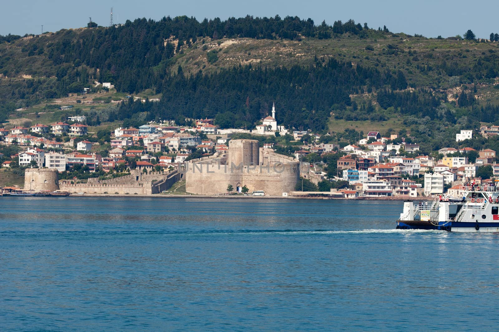 Kilitbahir Castle in Canakkale,Turkey.  The view from Asia on Europe
