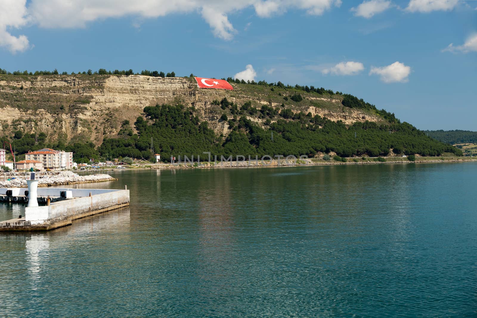 The crossing through the strait of Dardanelles from Asia to Europe