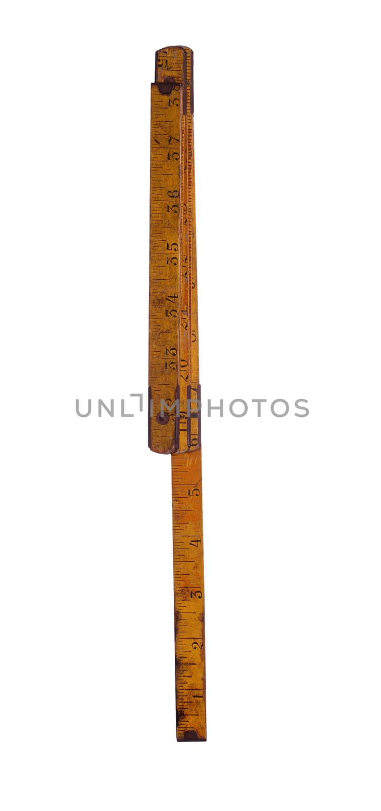 isolated old yardstick