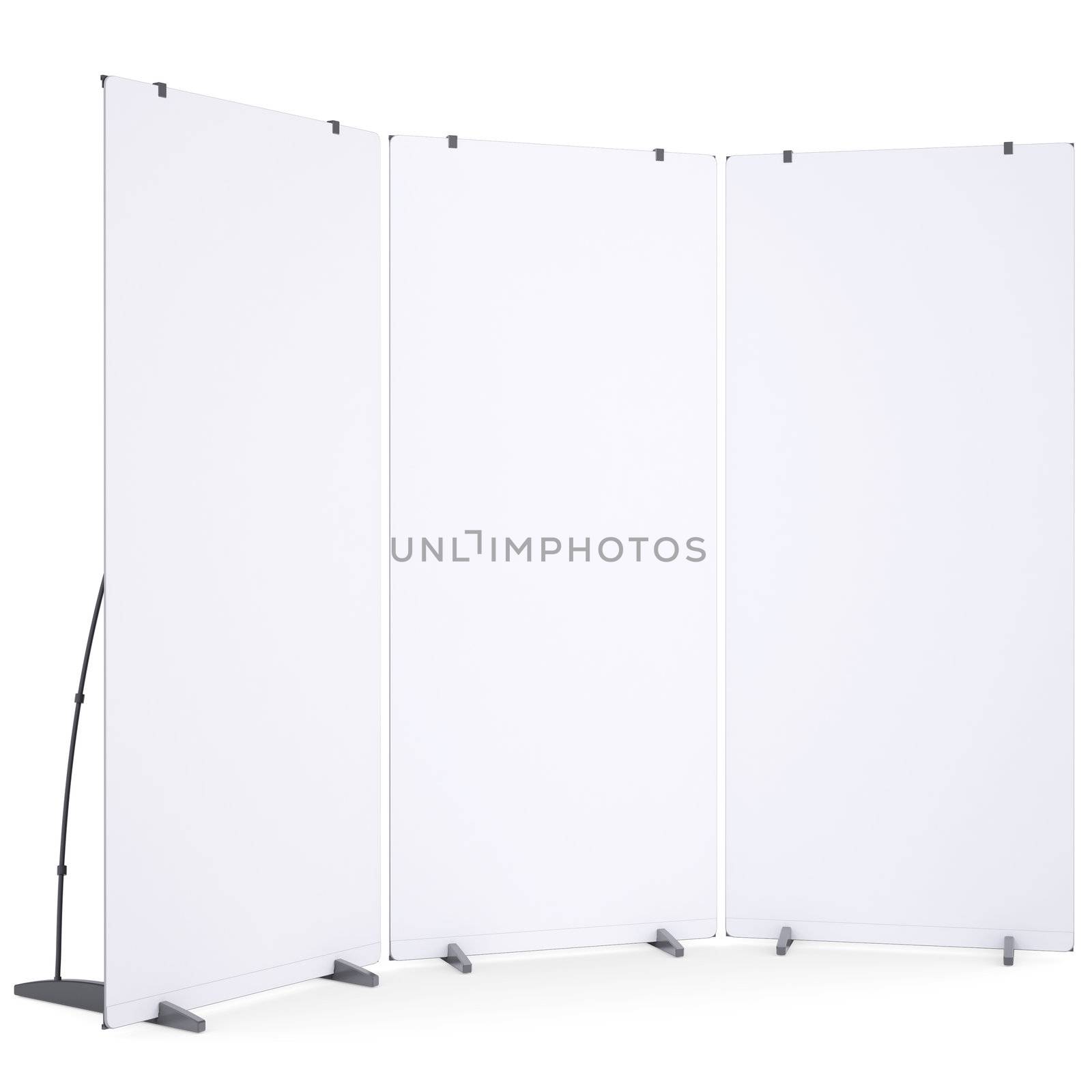 White advertising billboard. Isolated render on a white background