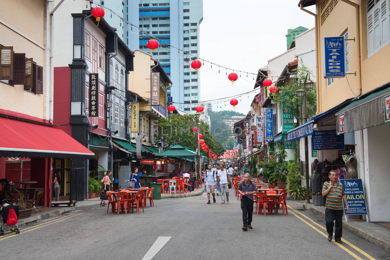 Singapore Chinatown street scene by iryna_rasko