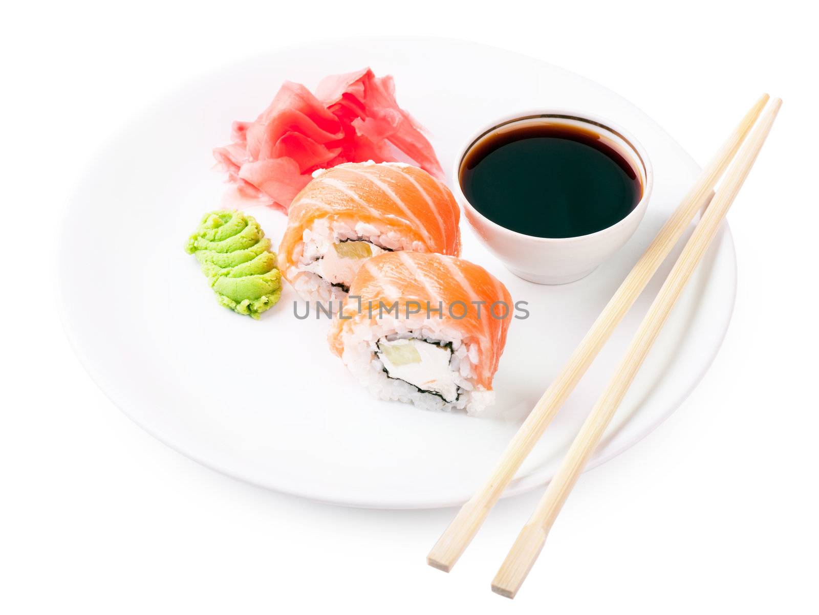 Sushi on a plate by AGorohov