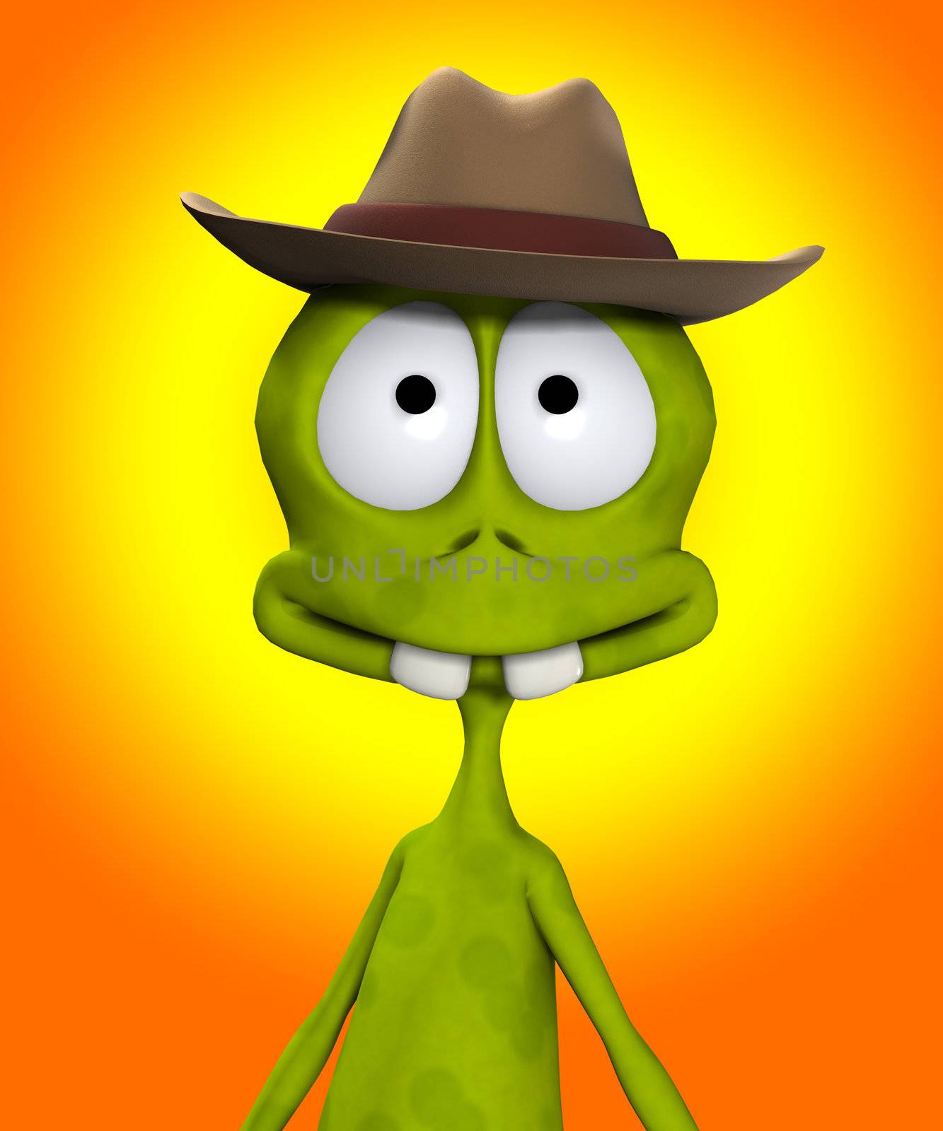 Alien In Cowboy Hat by harveysart