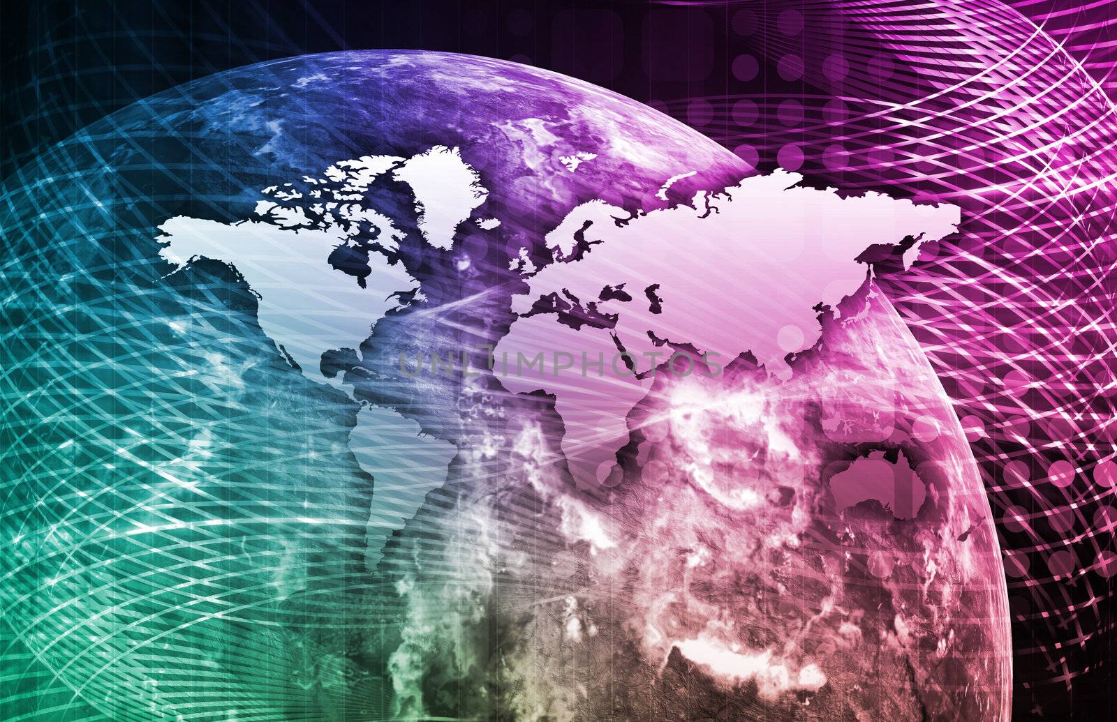 Security Network Data of the World Background