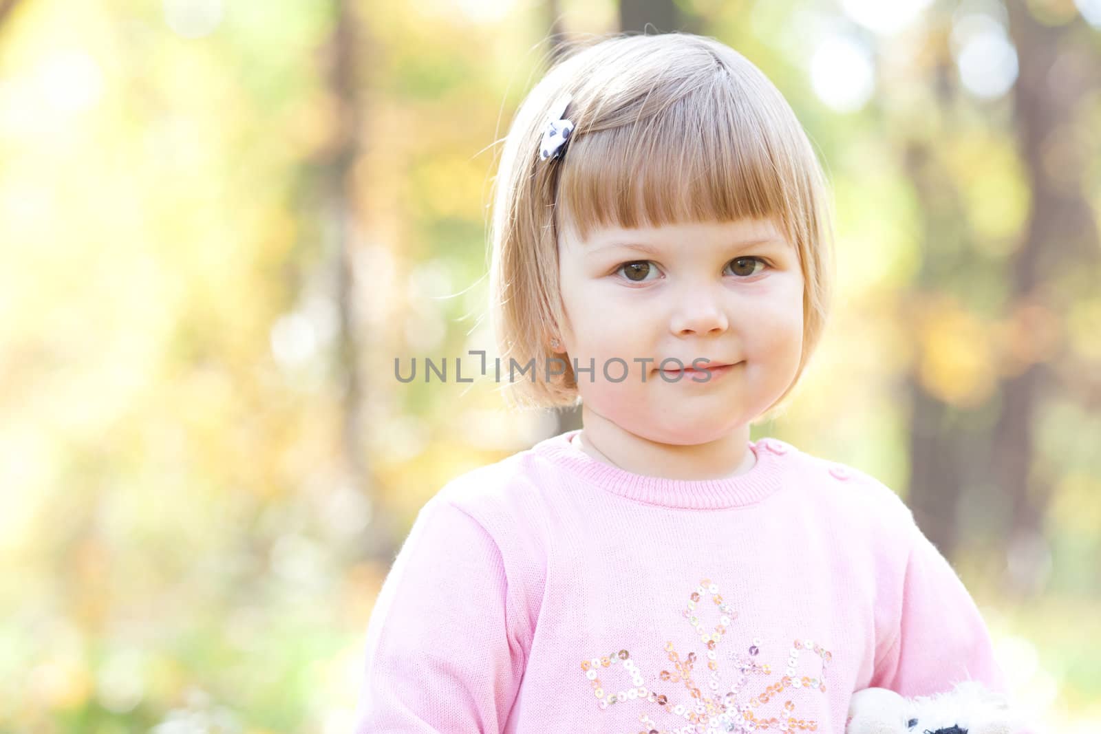 beautiful little girl on the autumn forest by jannyjus