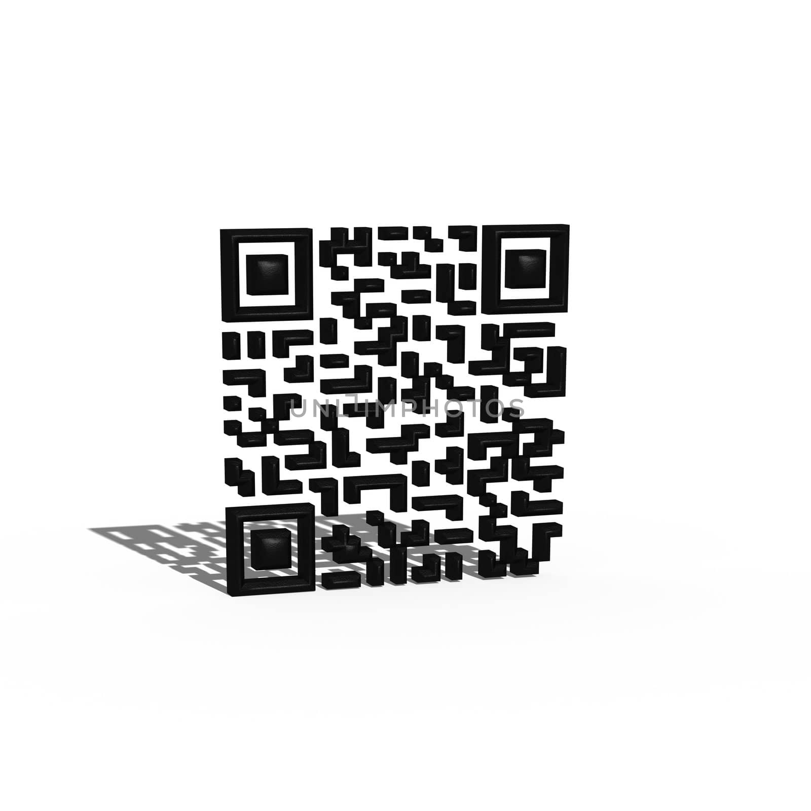 Abstract example of a three-dimensional QR code as a background