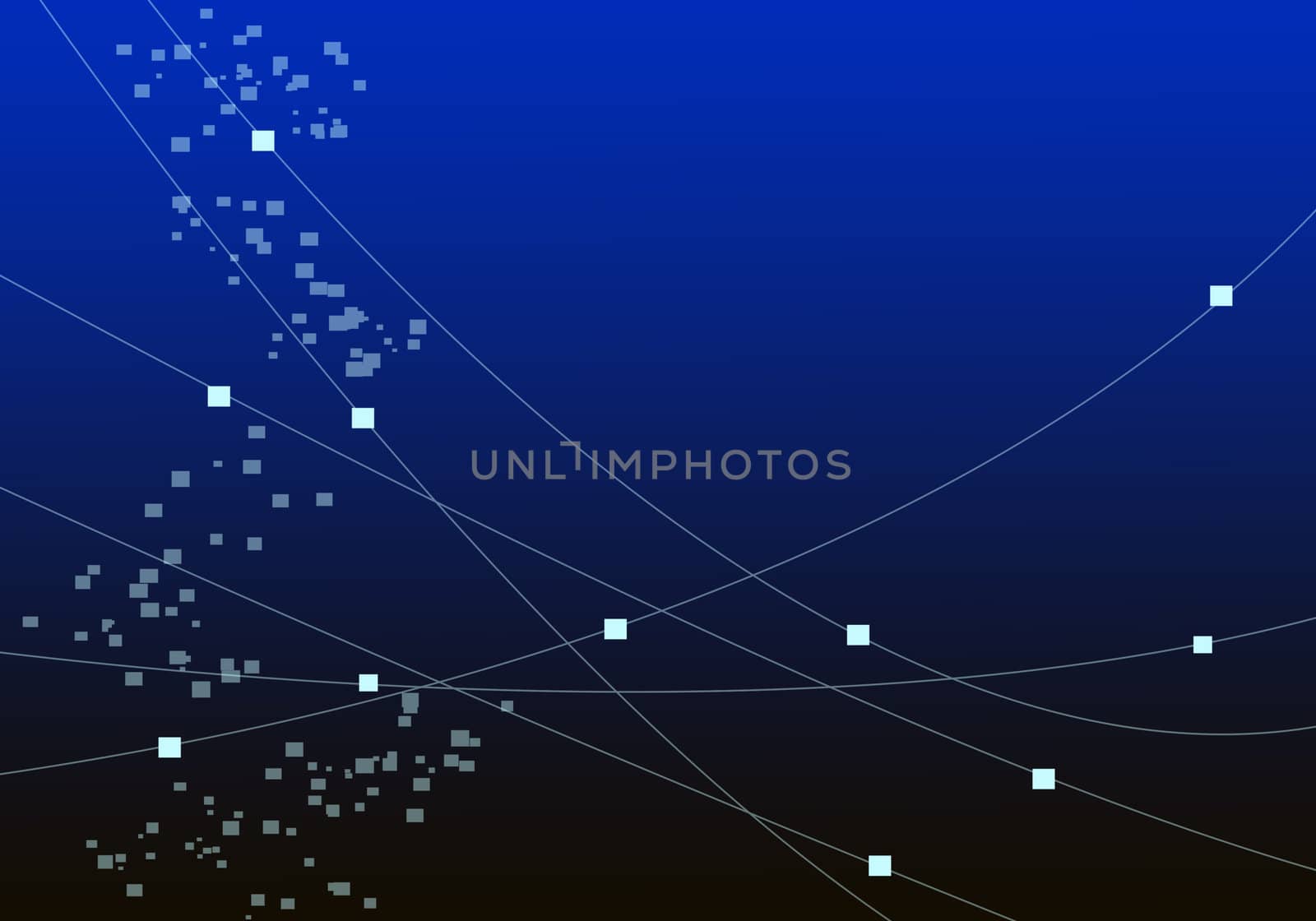abstract square mosaic and line, blue background