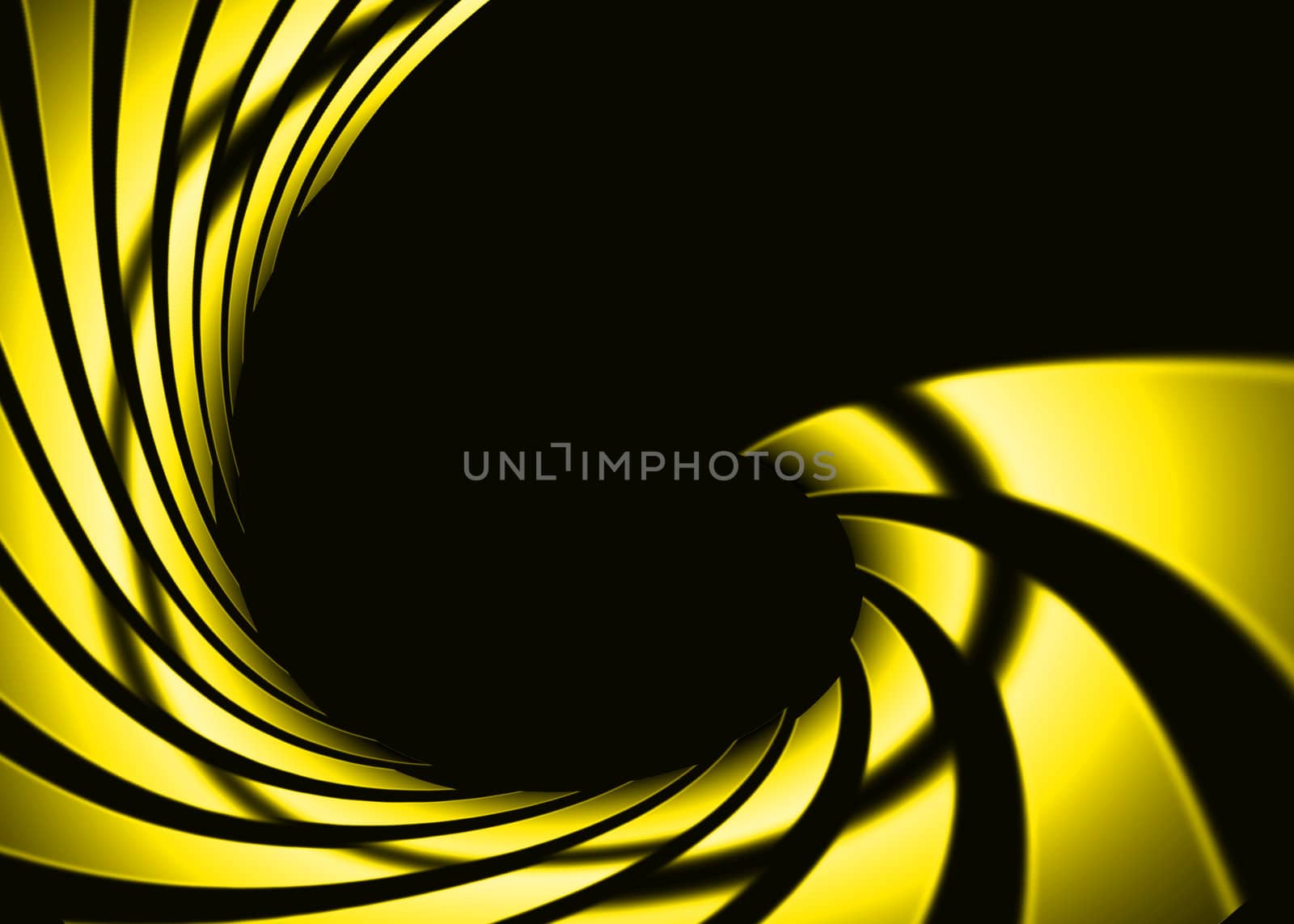 Abstract yellow swirl with dark background