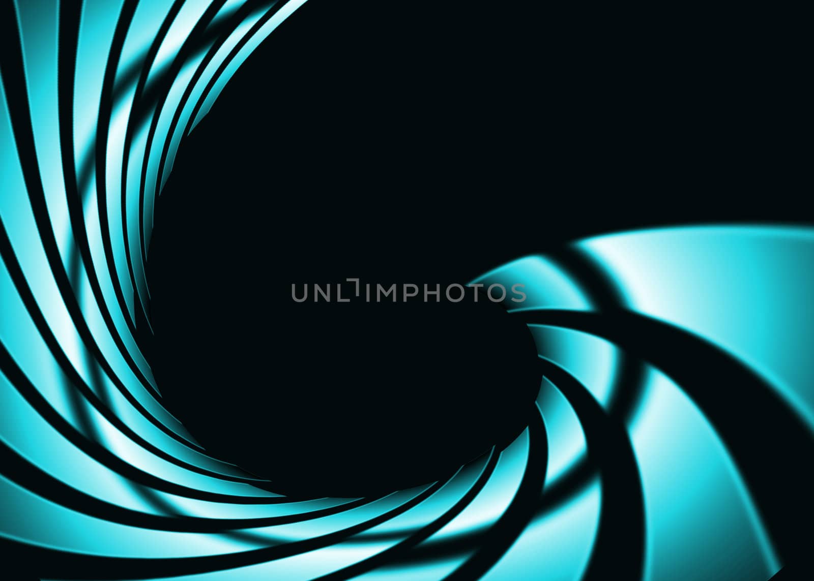 Abstract swirl blue and green with dark background