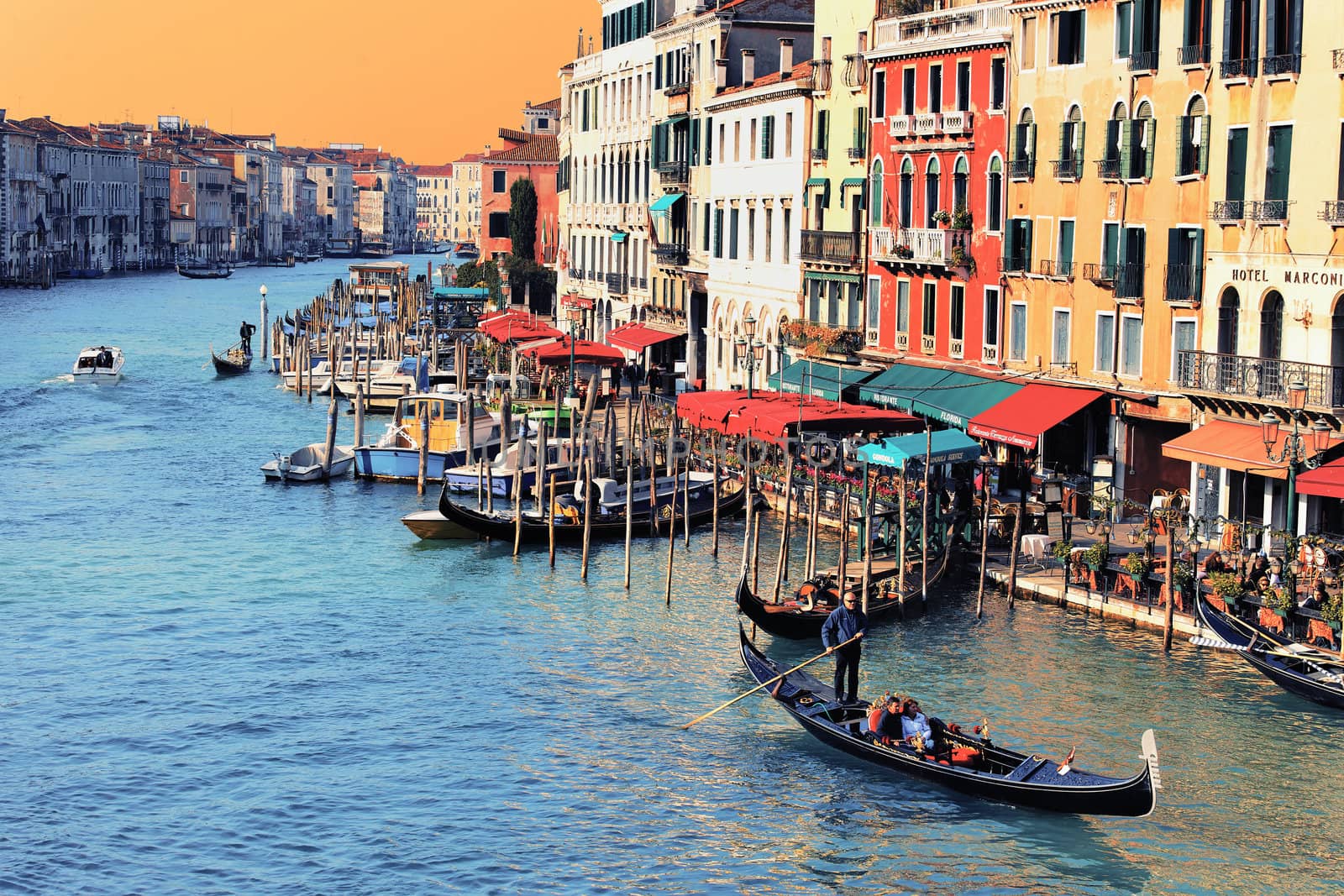 Grand Canal after sunset, Venice - Italy 