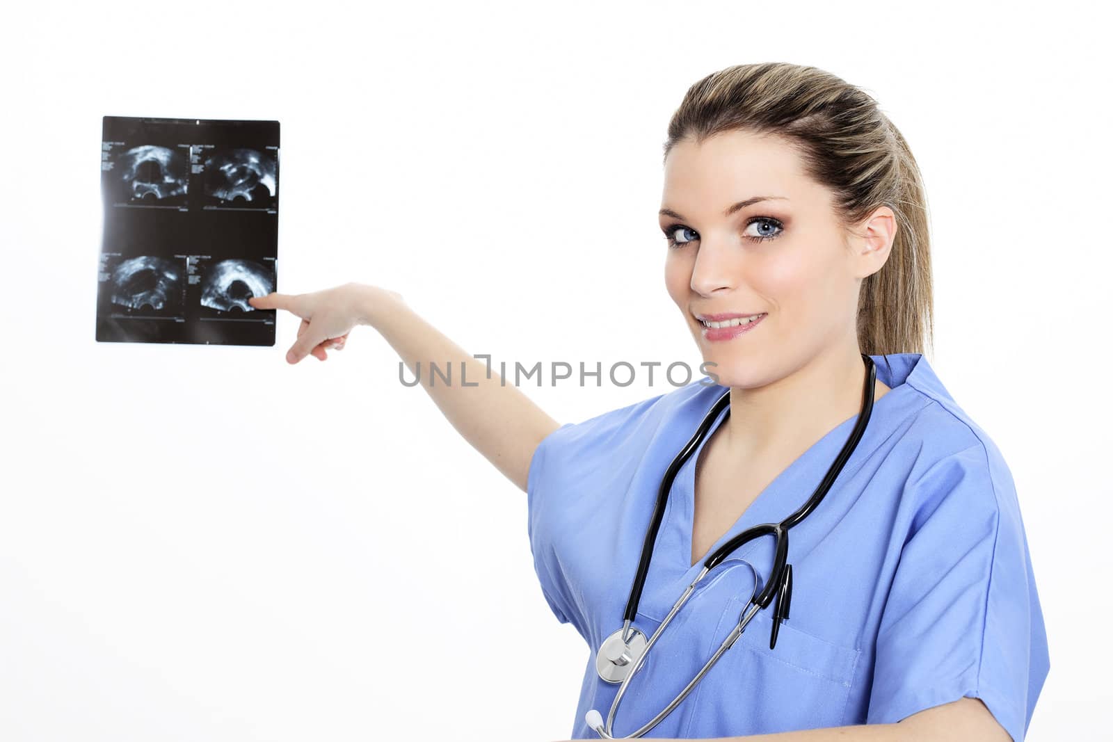 doctor woman in action in an hospital