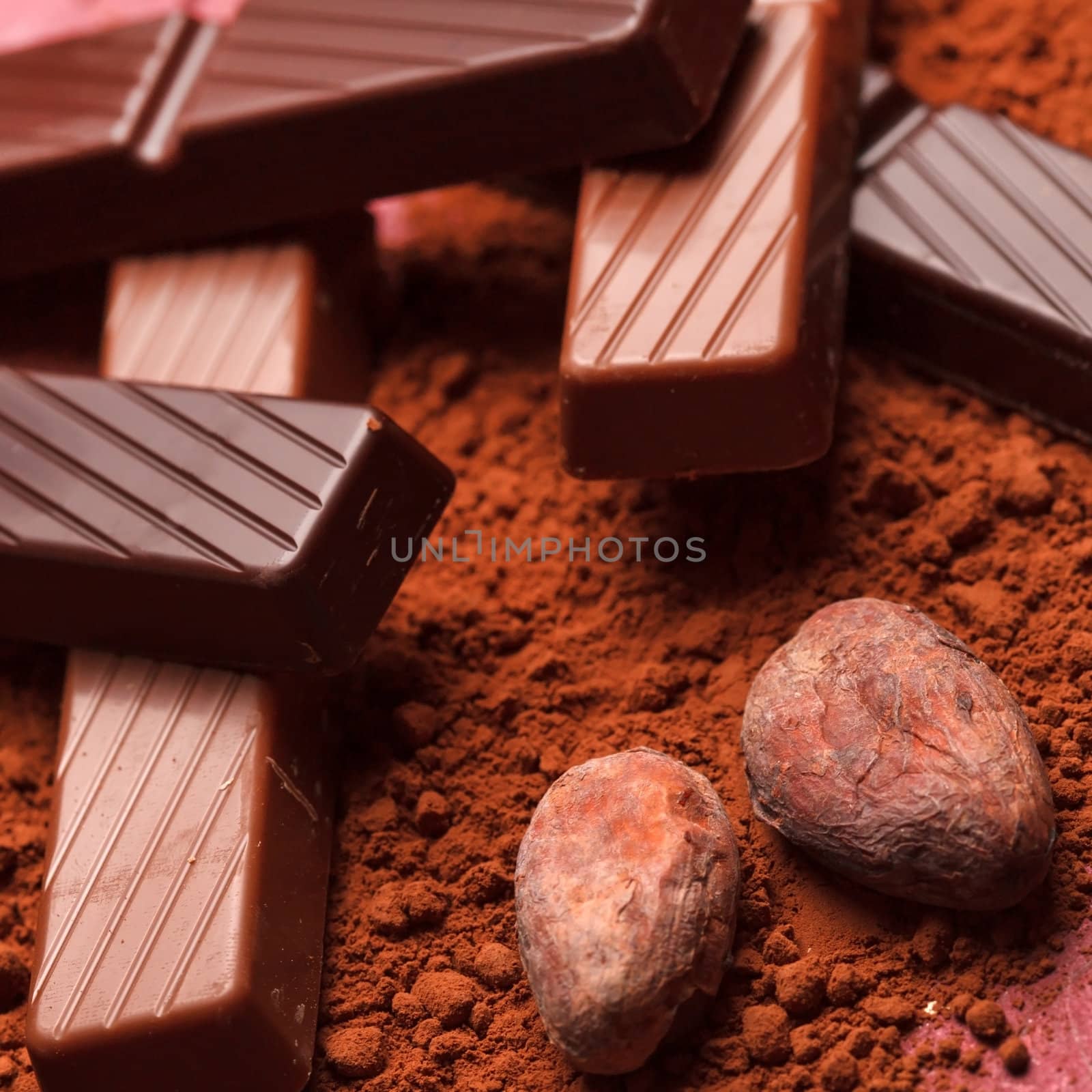 chocolate with cocoa beans  by shebeko