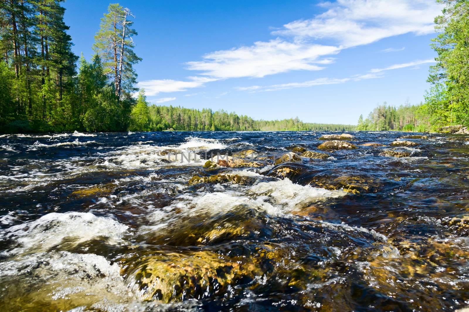 Rapids on a river by naumoid