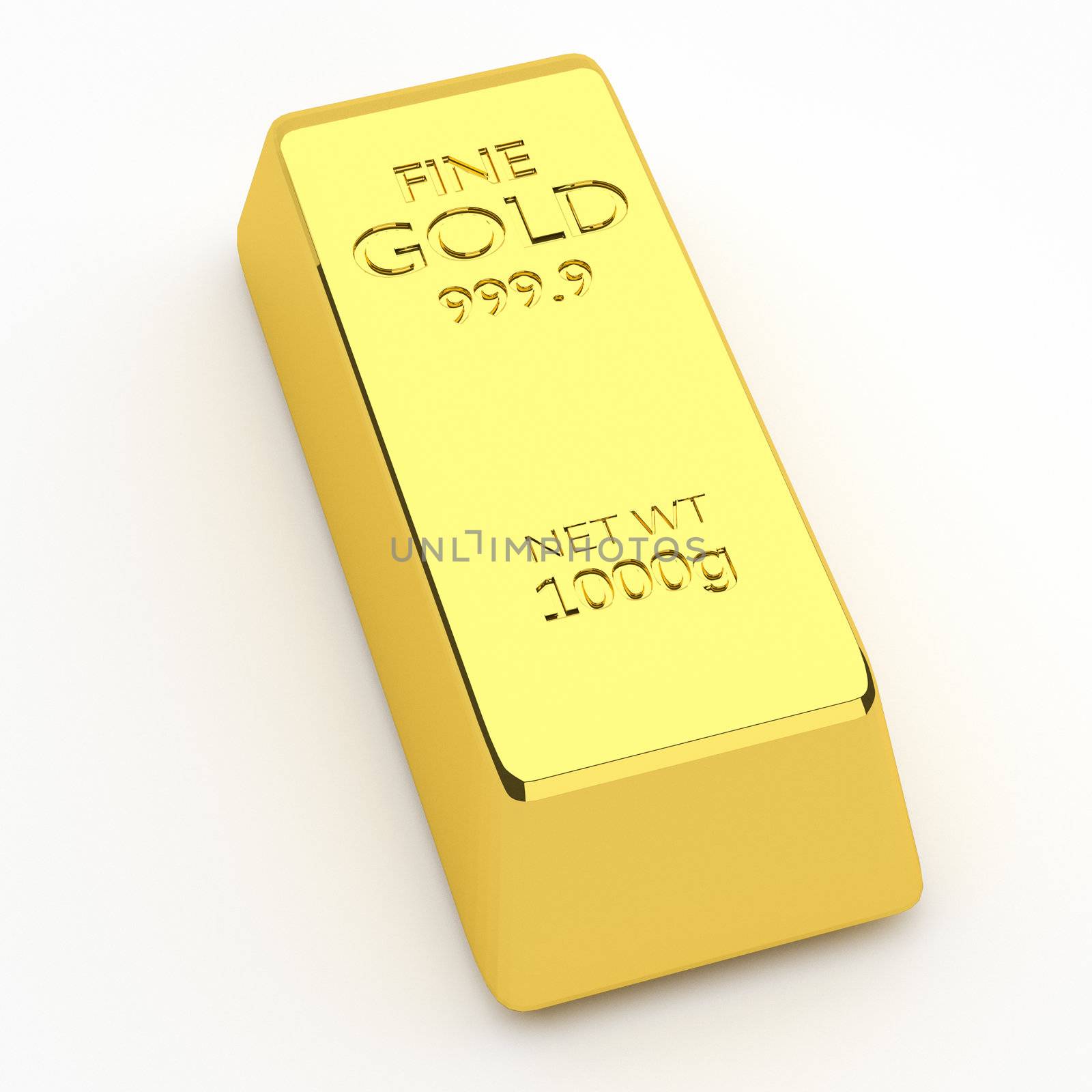 3d render of gold bar, for wealth or investment concepts.