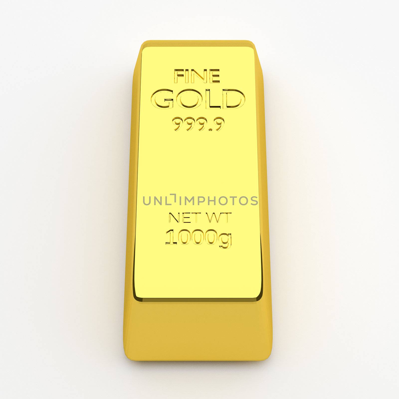 3d render of gold bar, for wealth or investment concepts.