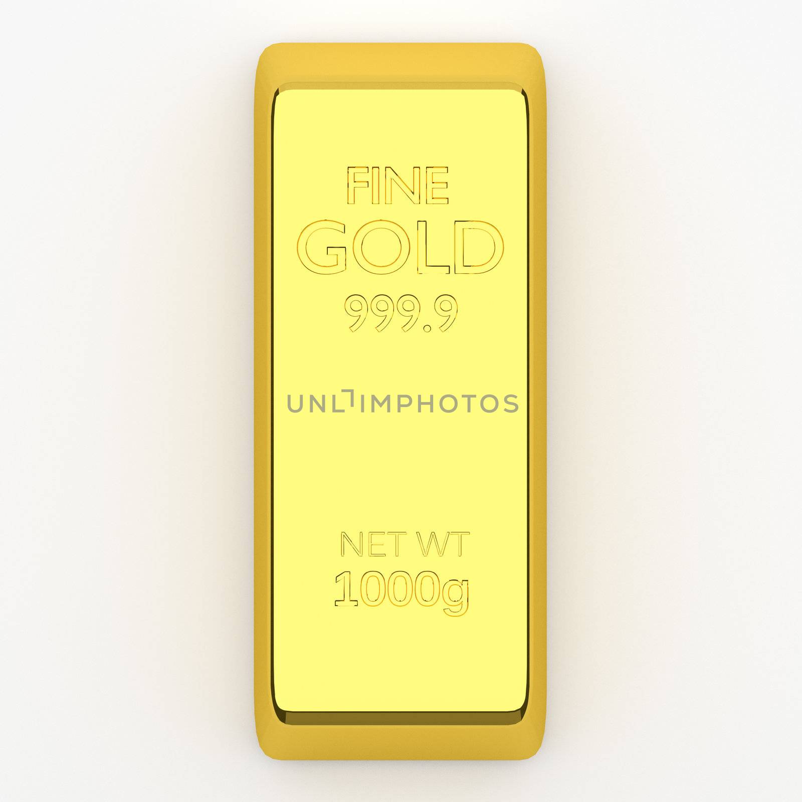 3d render of gold bar, for wealth or investment concepts.