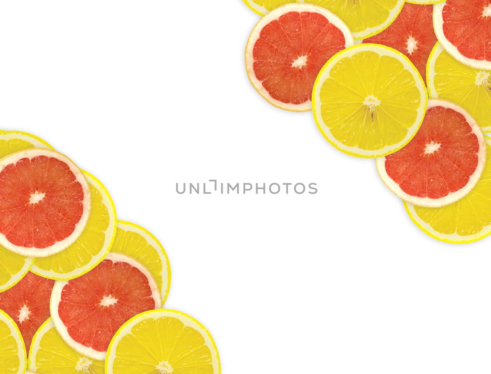 Abstract background of citrus slices. Closeup. Studio photography.