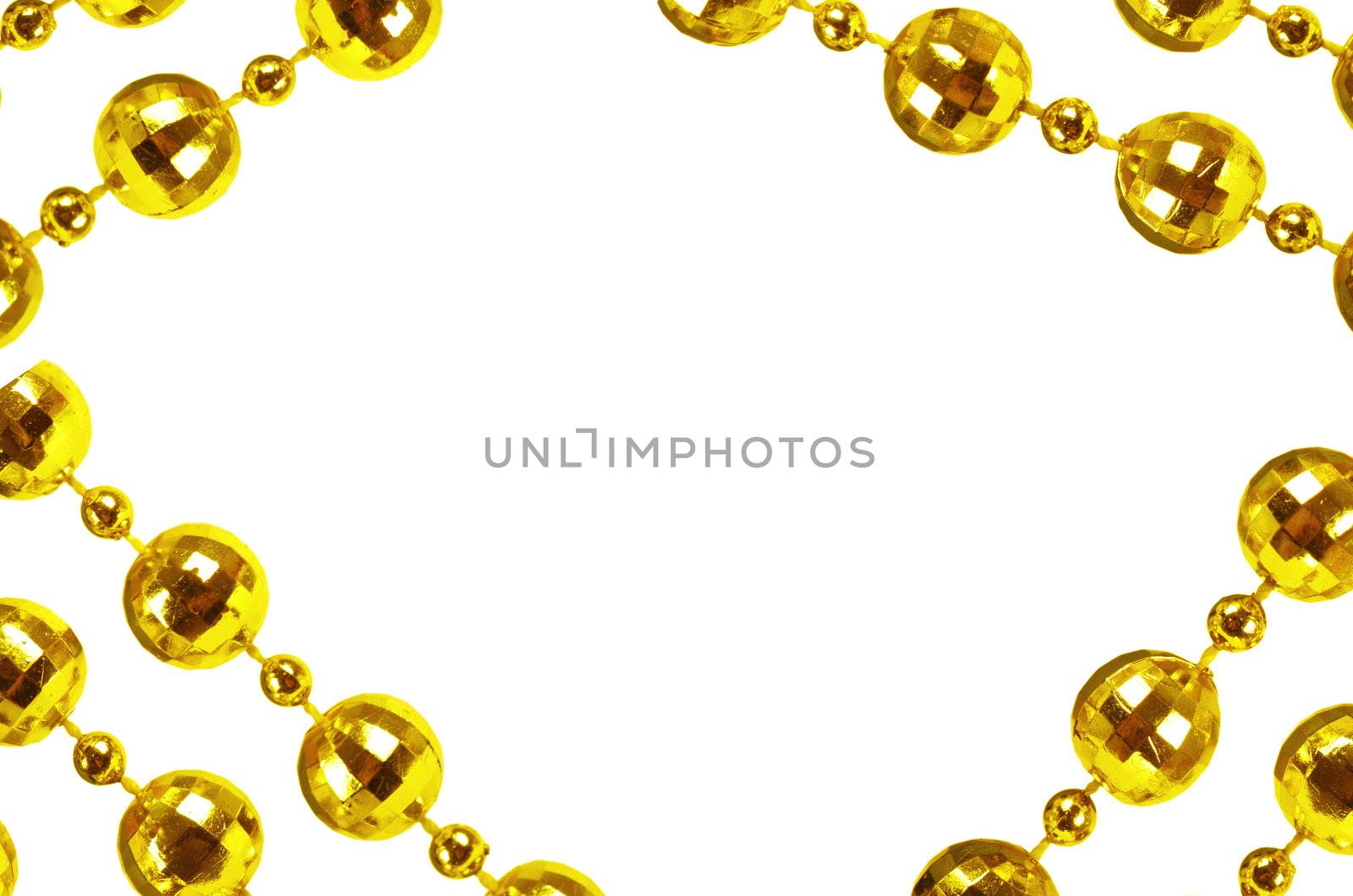 Background made of a brilliant celebratory beads of golden color