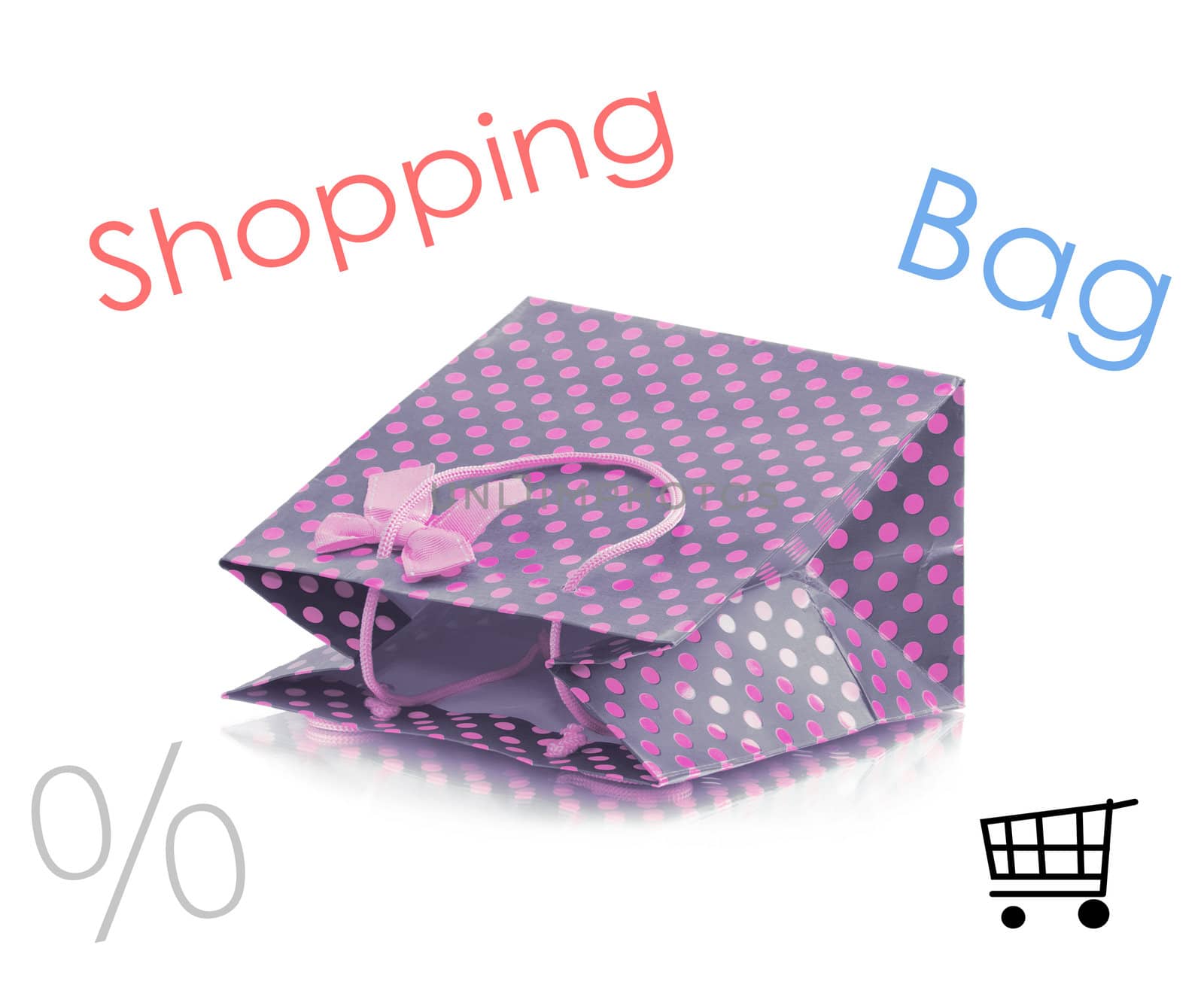 Beatiful shopping bag isolaten on white background