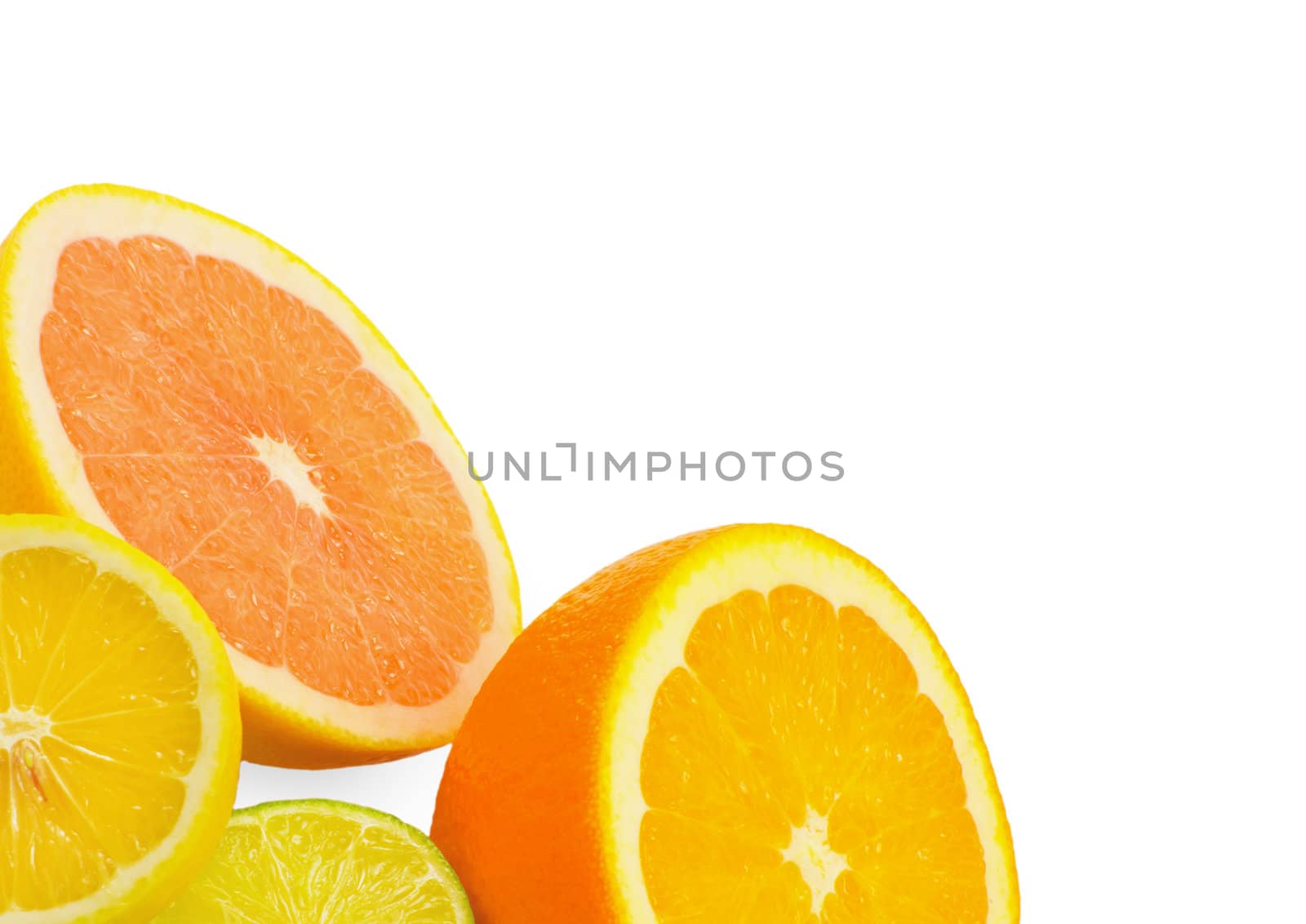 Citrus fresh fruit isolated on a white background