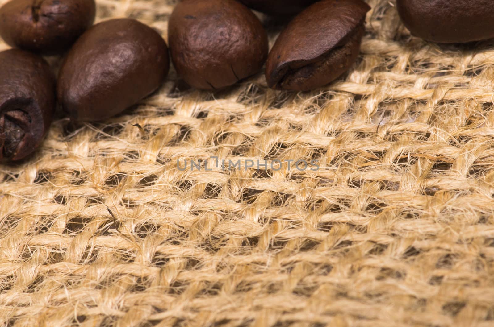 Coffee beans on sack(burlap)