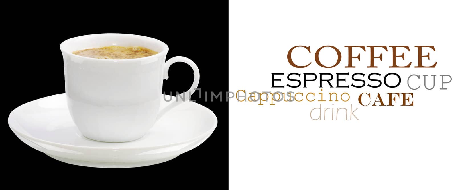 Coffee cup on white background