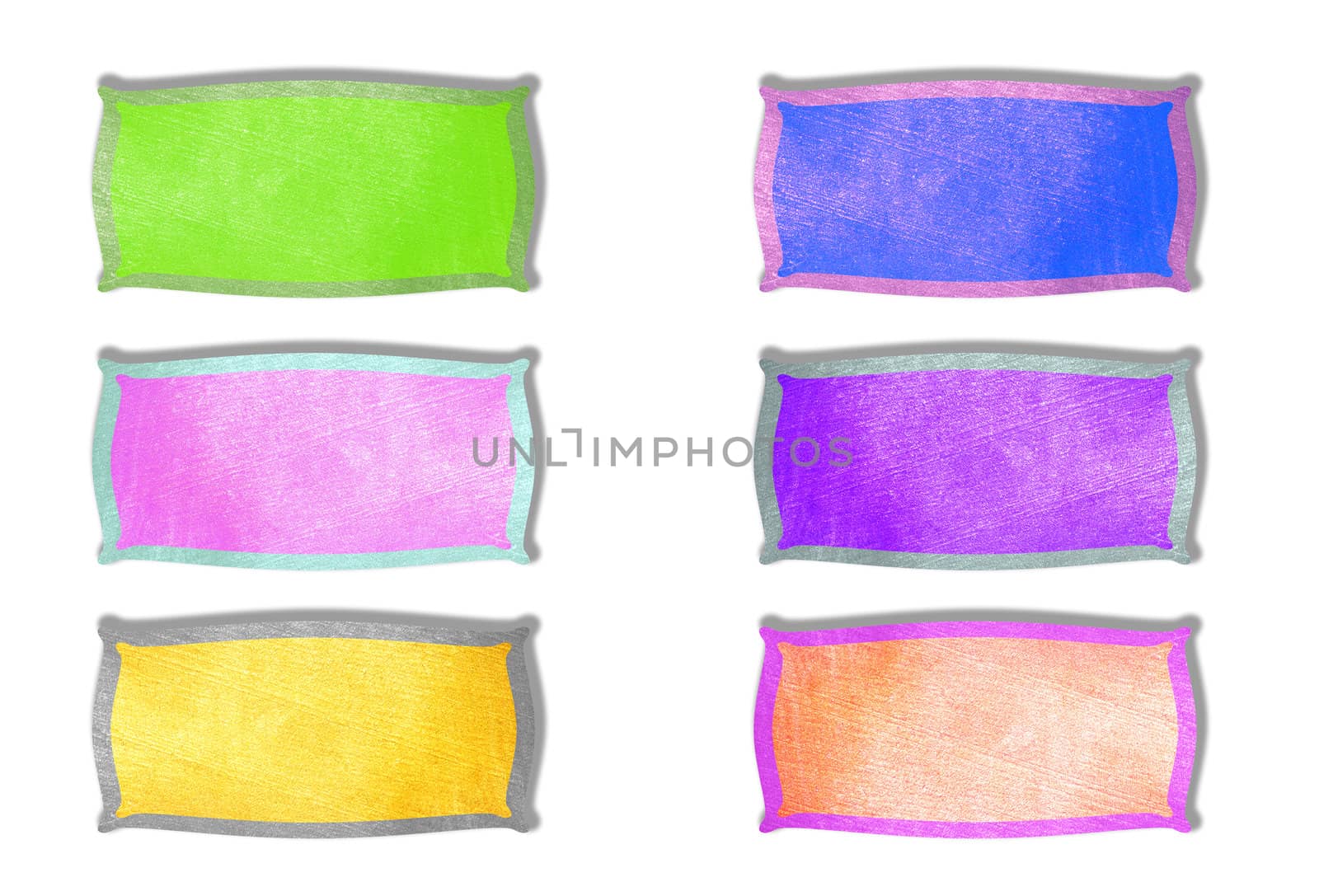 colorful empty tag on white background, of old background