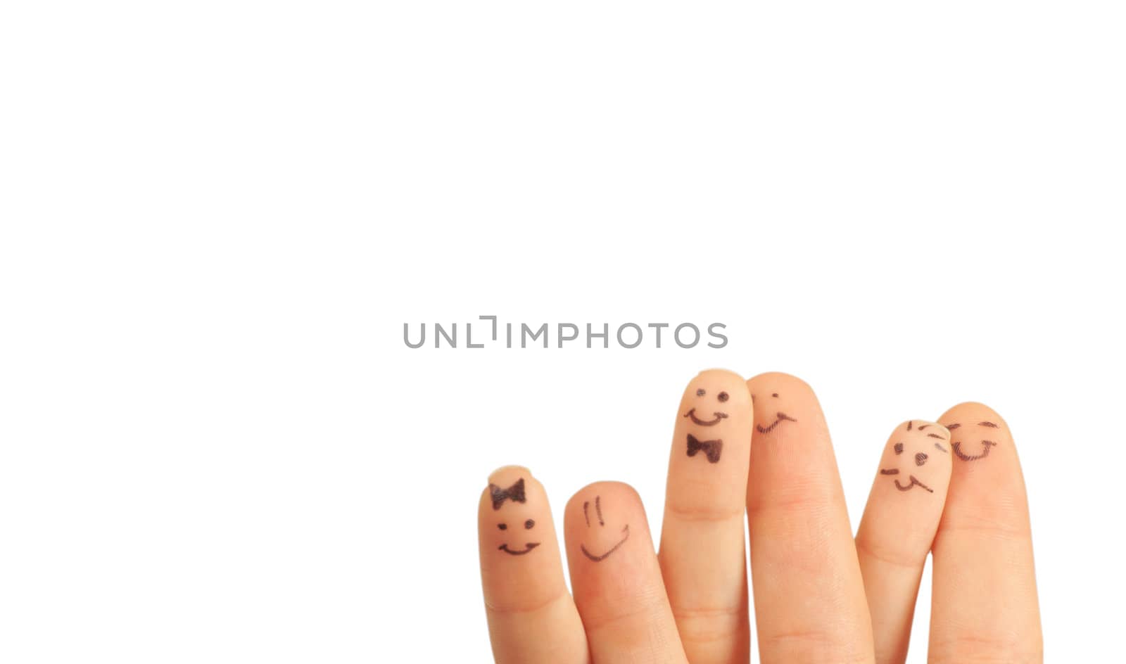 Fingers Smile, with a space for Your text, isolated on white background