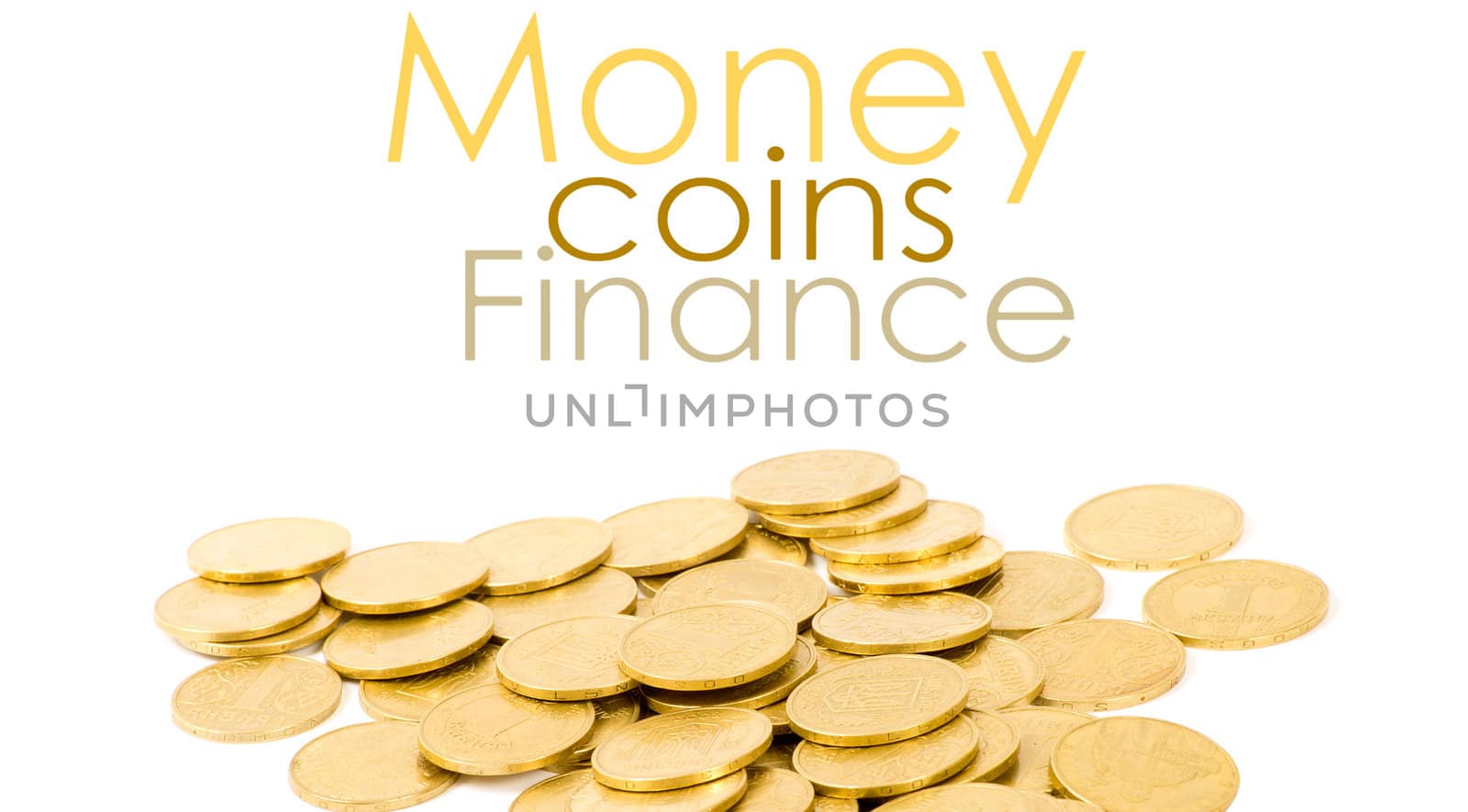 golden coins isolated on white