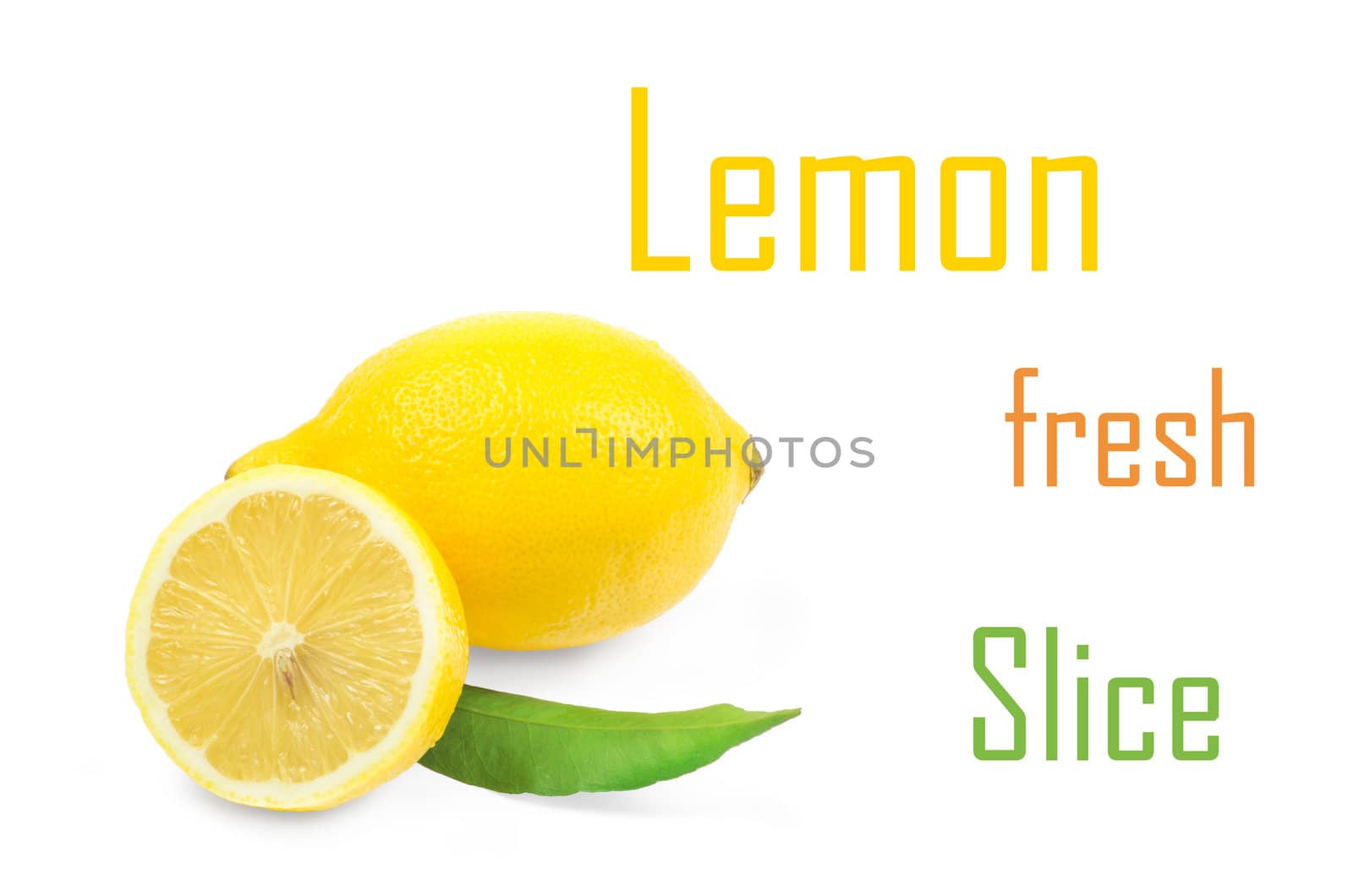 Fresh lemon citrus isolated on white background