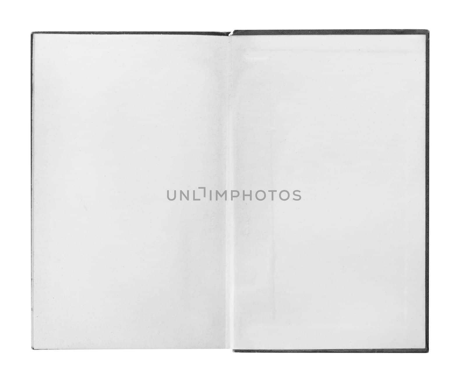 Opened book with blank pages isolated over white background
